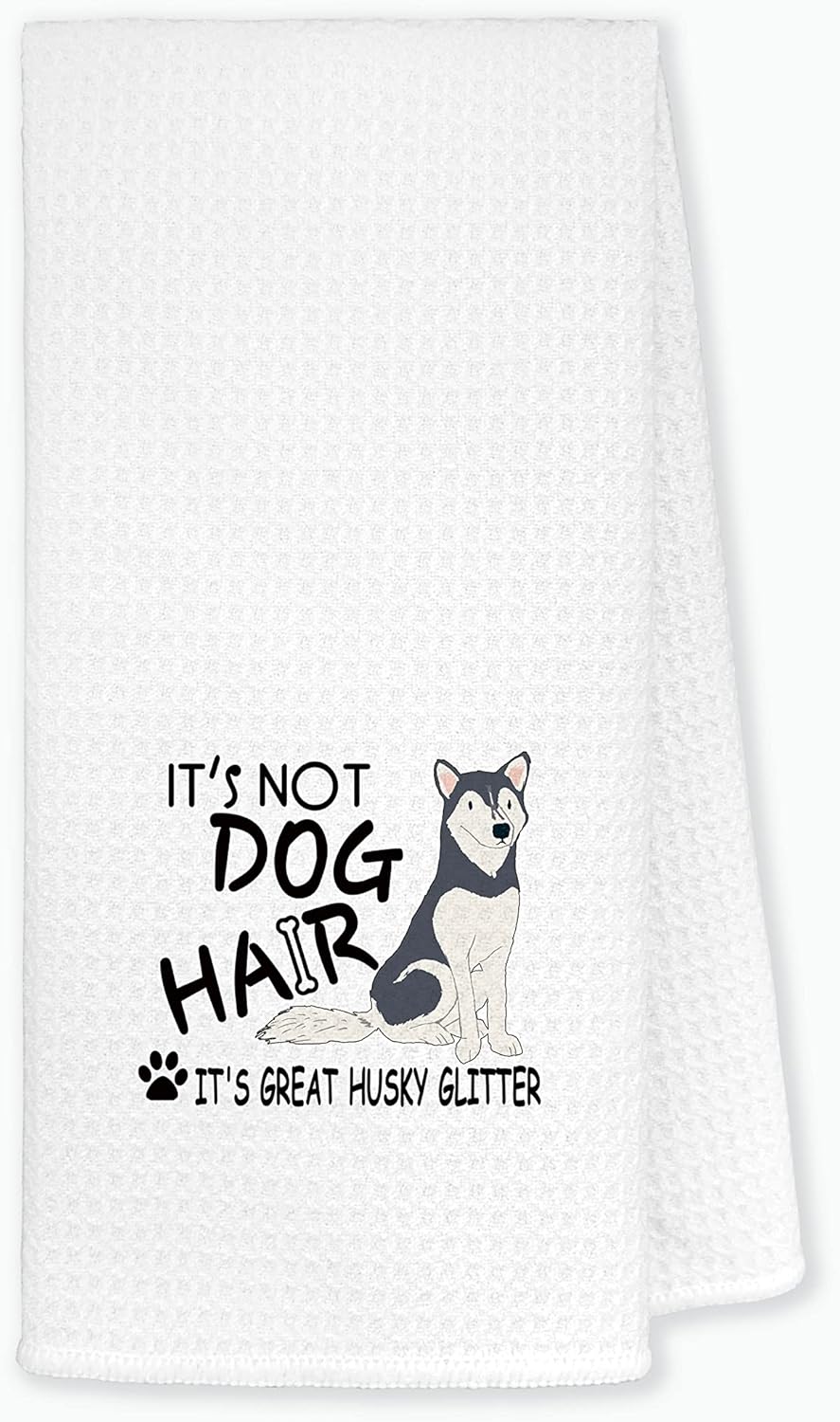 Funny Husky Glitter Dish Towels 24x16 Inches