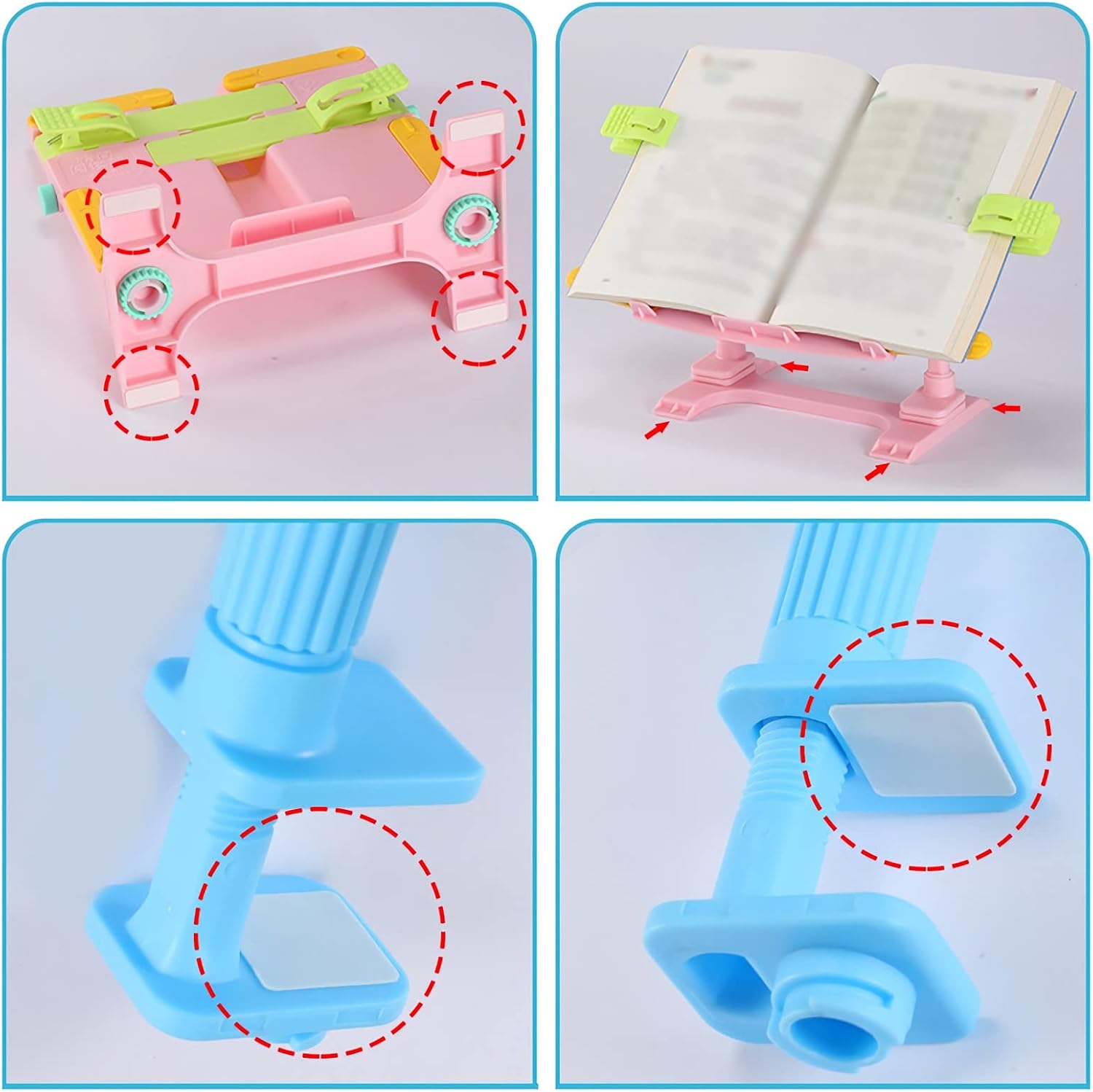 Yuidaaavzz Adjustable Book Stand for Reading and Writing