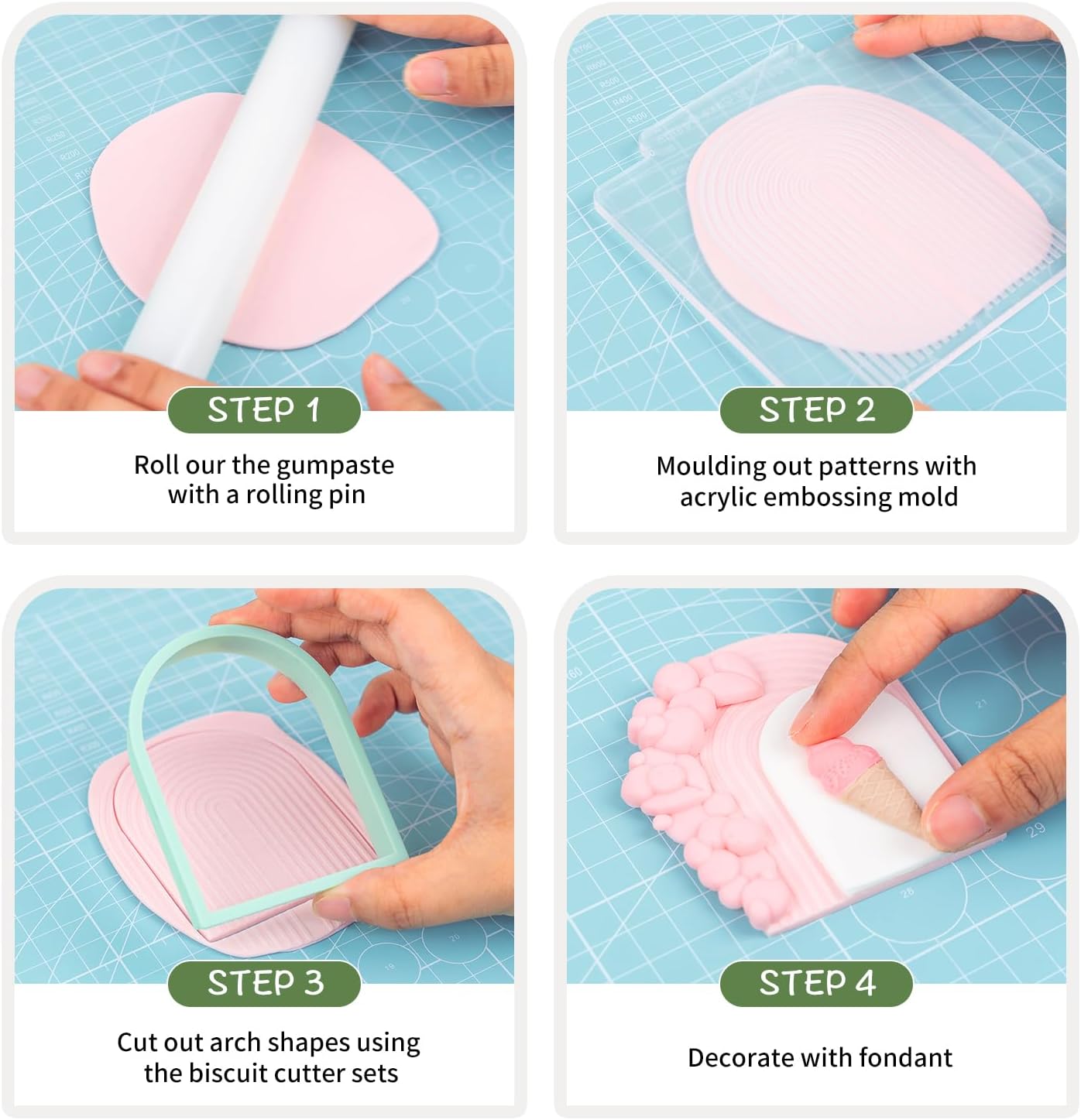 KALAIEN 8-Piece Arch Cookie Cutter Set