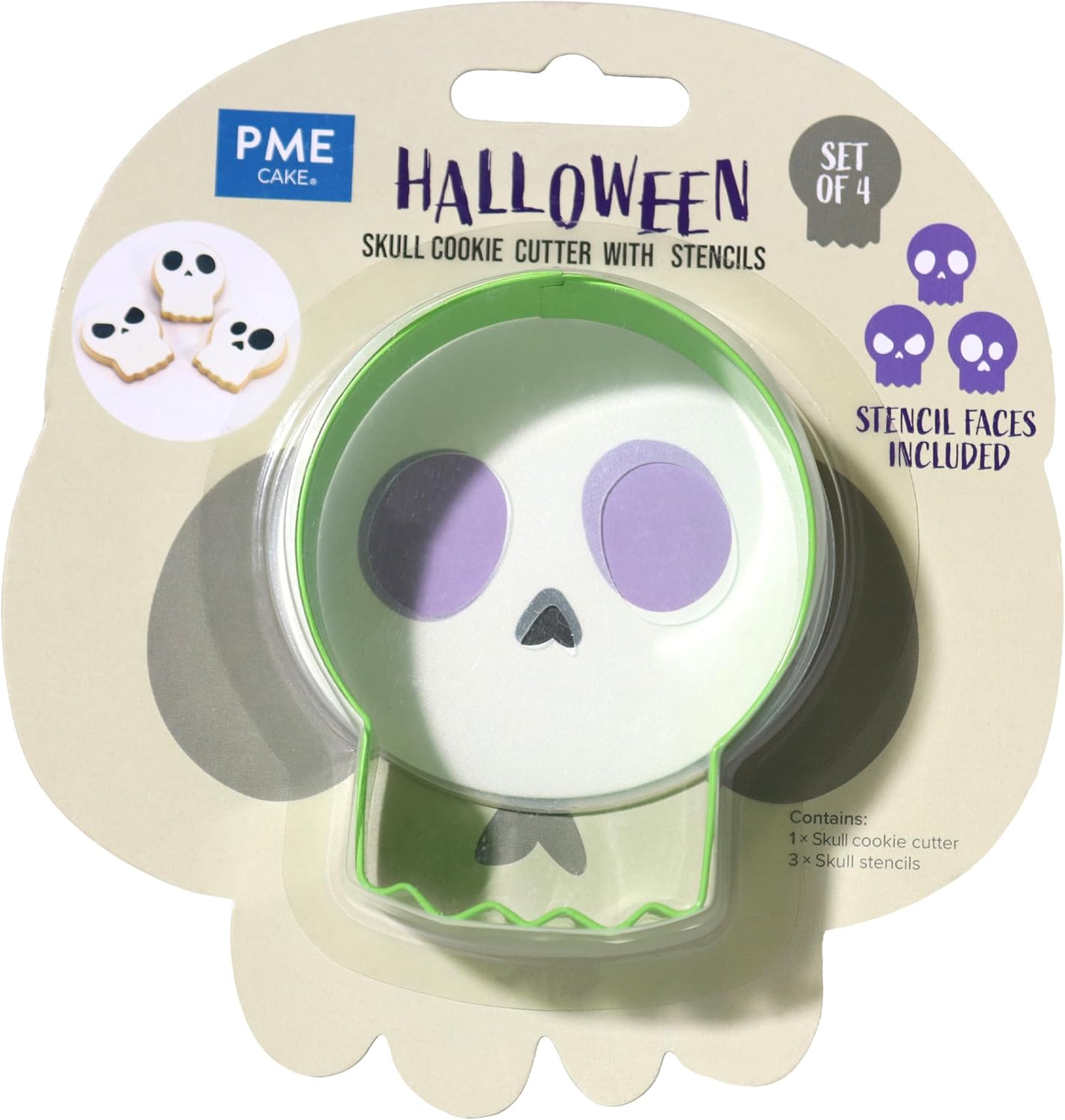 PME Halloween Skull Cookie Cutter Stencils 1