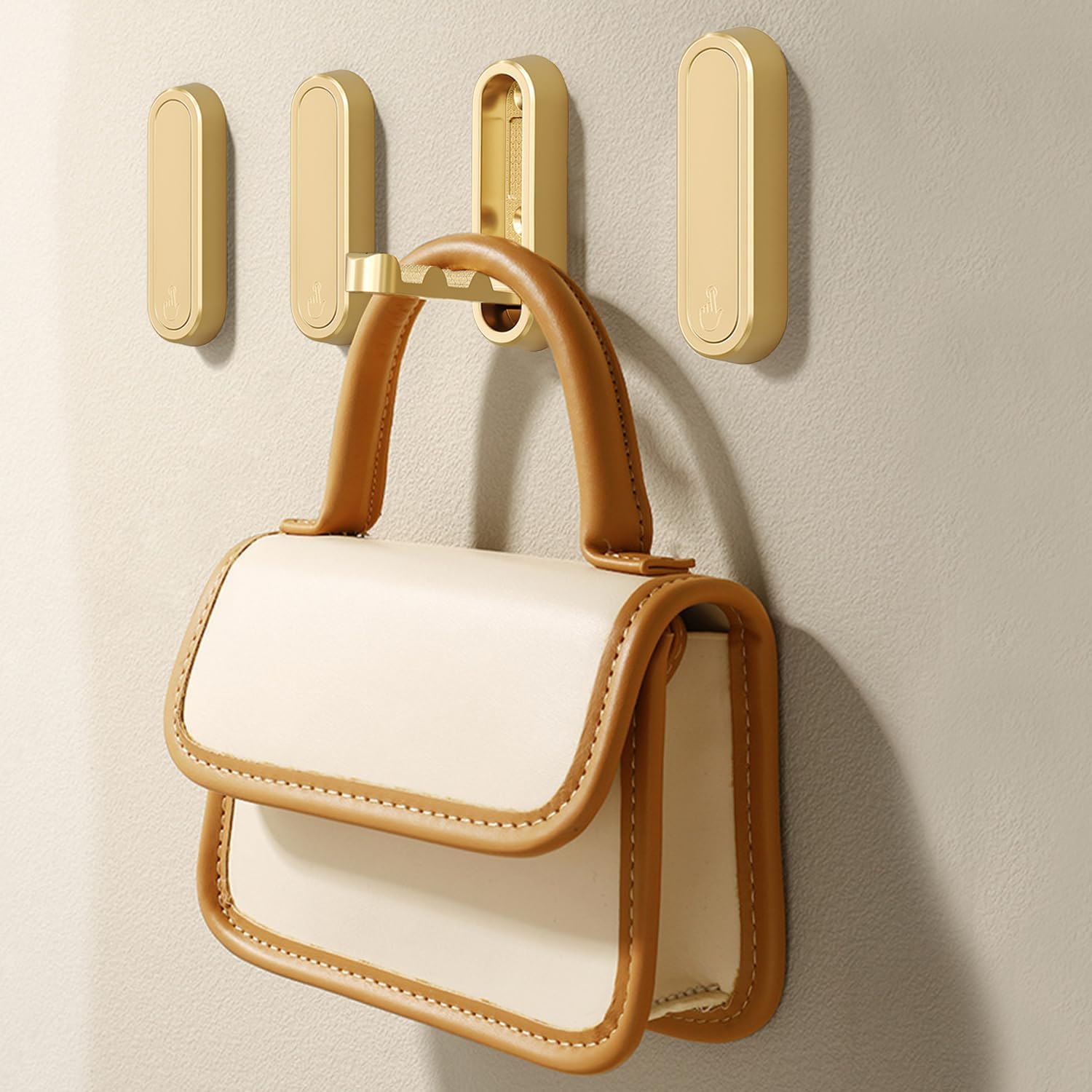 4PCS Heavy Duty Foldable Gold Wall Hooks