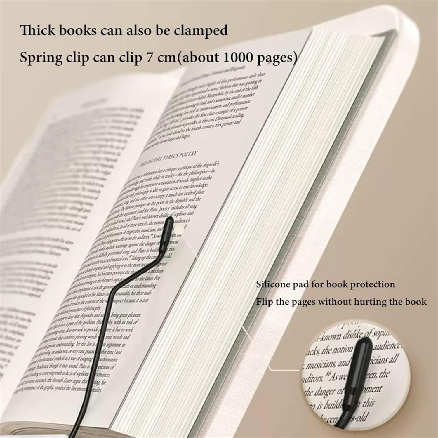 Yuidaaavzz Adjustable Cookbook Stand with Clips and Bookmark Holder 1