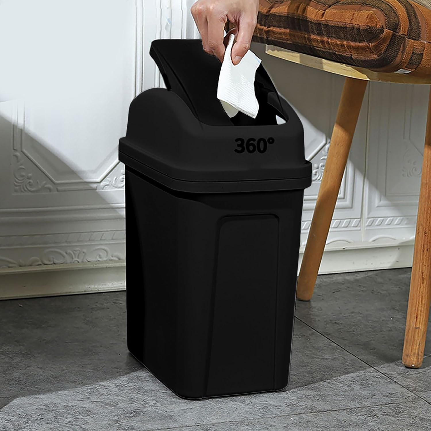 Gooddyiyukey 55 Gallon Plastic Trash Can with Lid