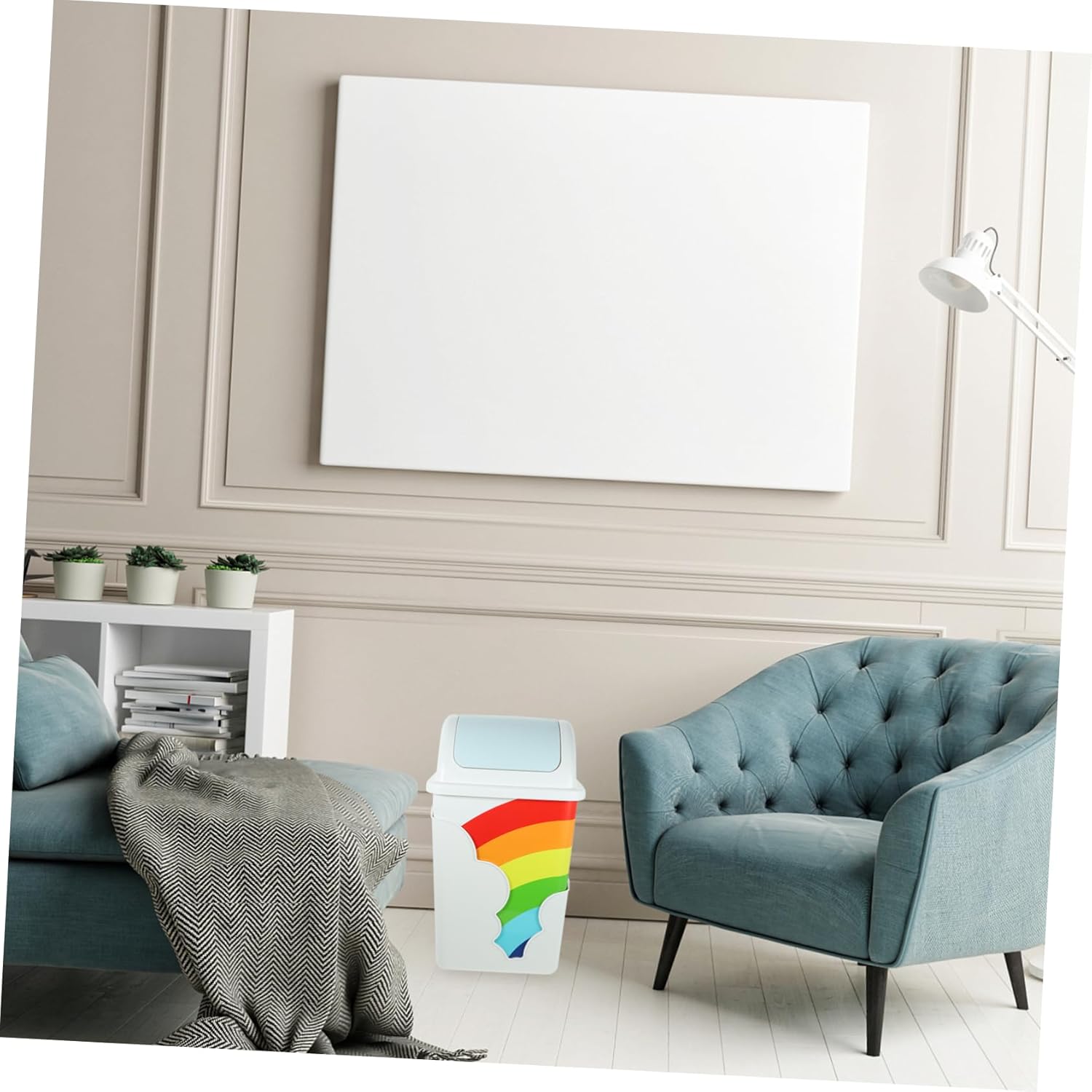 BUGUUYO Touchless Rainbow Swing-top Trash Can