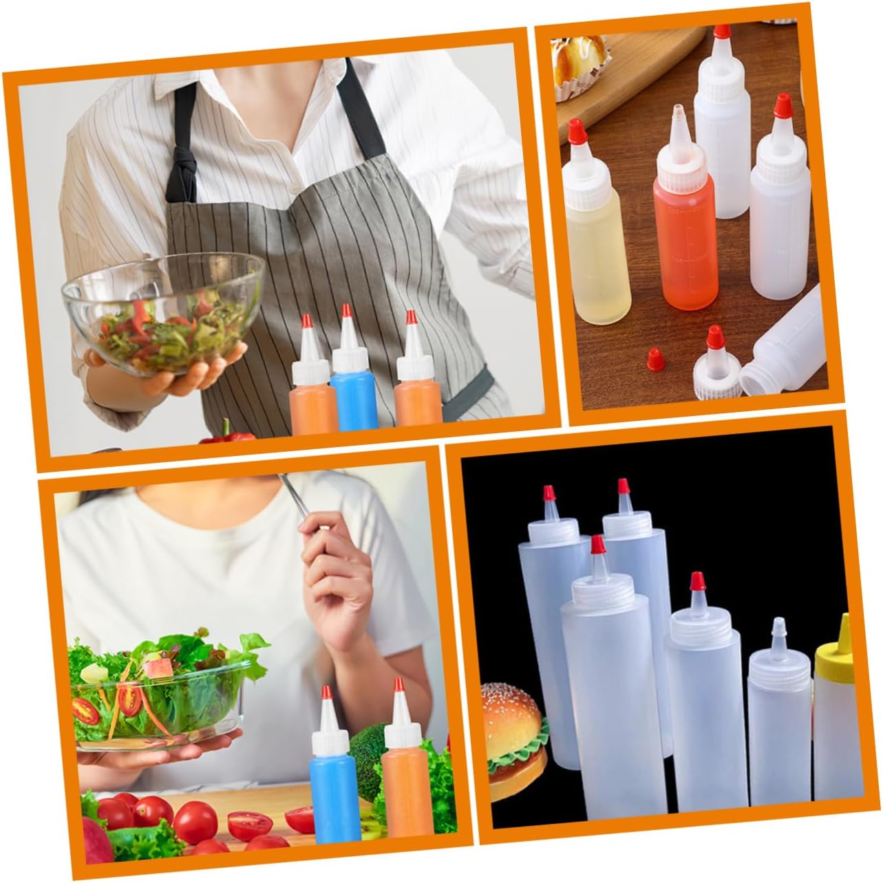 STOBAZA 15 Piece Mini Condiment Squeeze Bottles Set