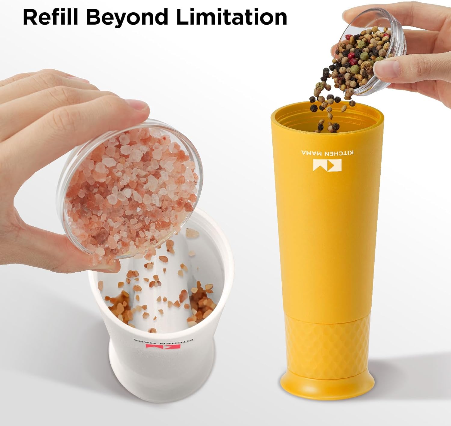 Kitchen Mama Rechargeable Salt Pepper Grinder Set 1