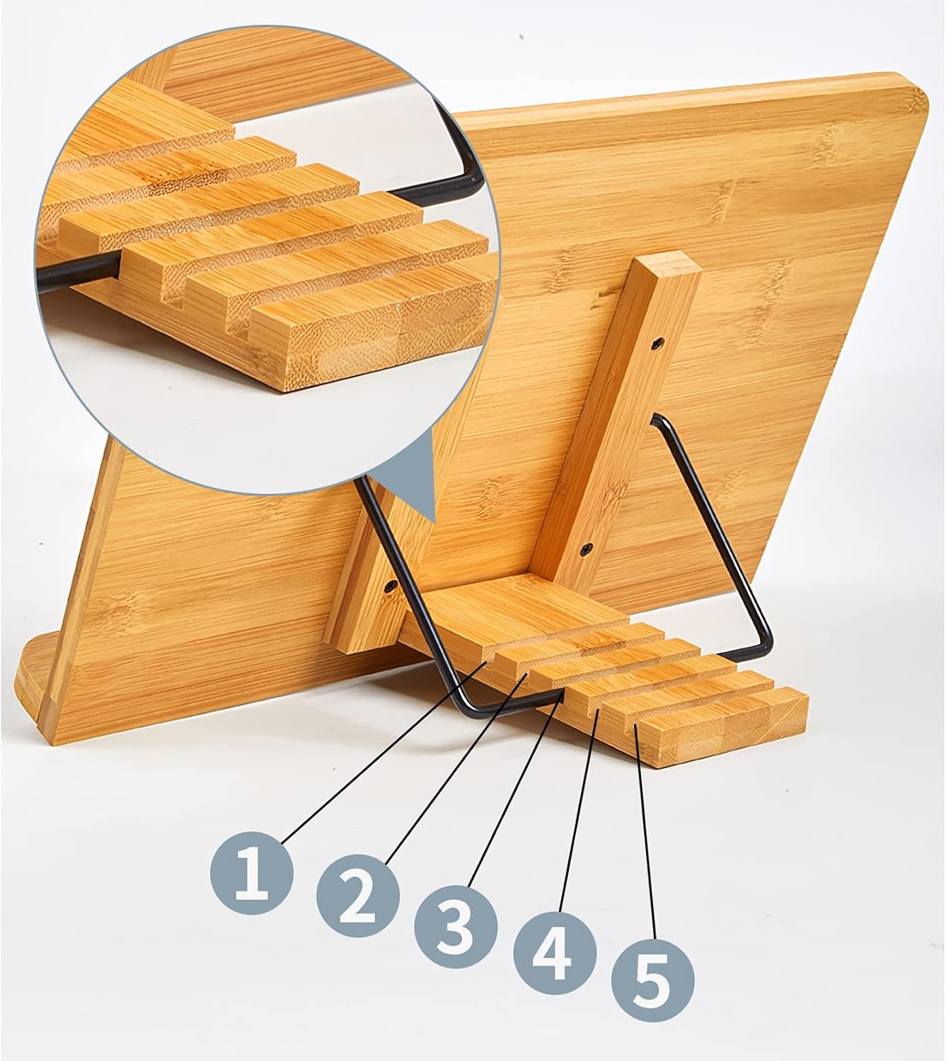 Yuidaaavzz Foldable Book Stand with Adjustable Angles