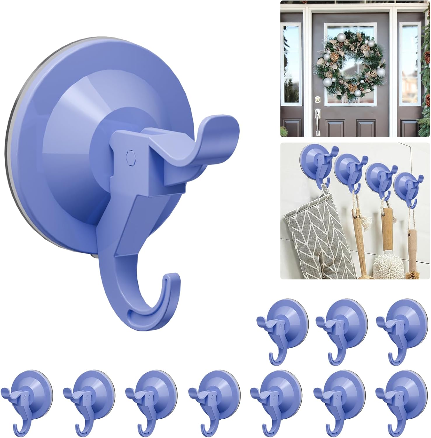 Antimbee Dual Hook Suction Cup Wall Holder 10 Pack Purple