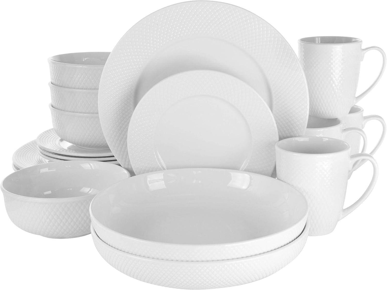 Elama White Porcelain Dinnerware Set 18 Piece