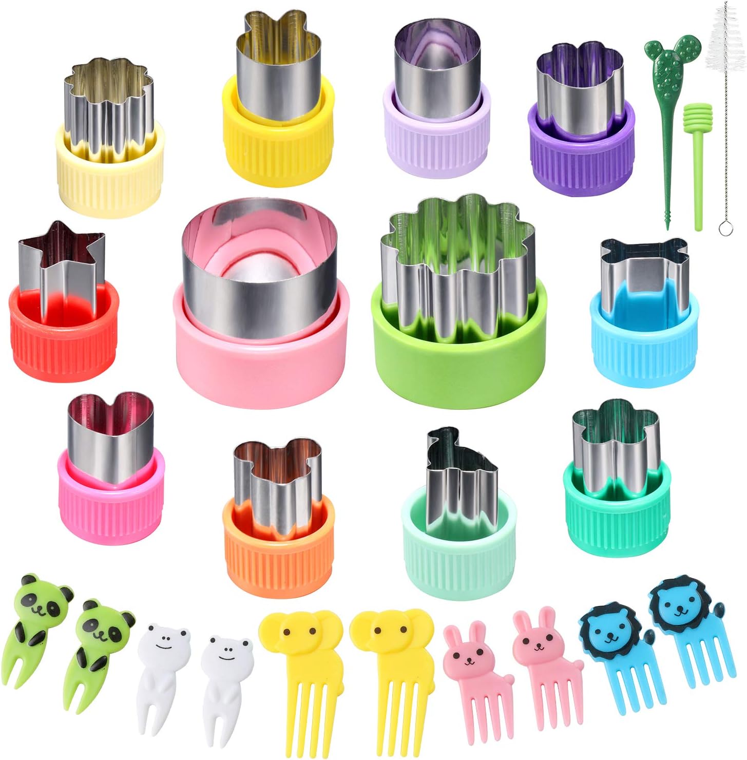 12 Piece Mini Cookie Cutters with Vegetable Cutter Shapes Set