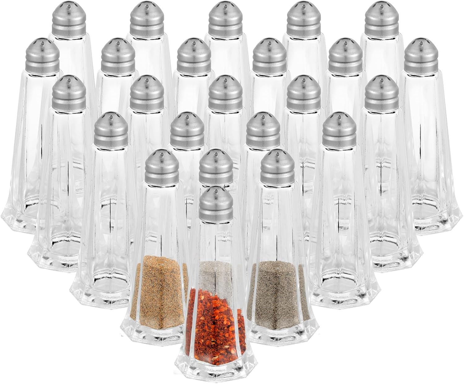 Bokon 24-Pack Tower Glass Salt Pepper Shakers