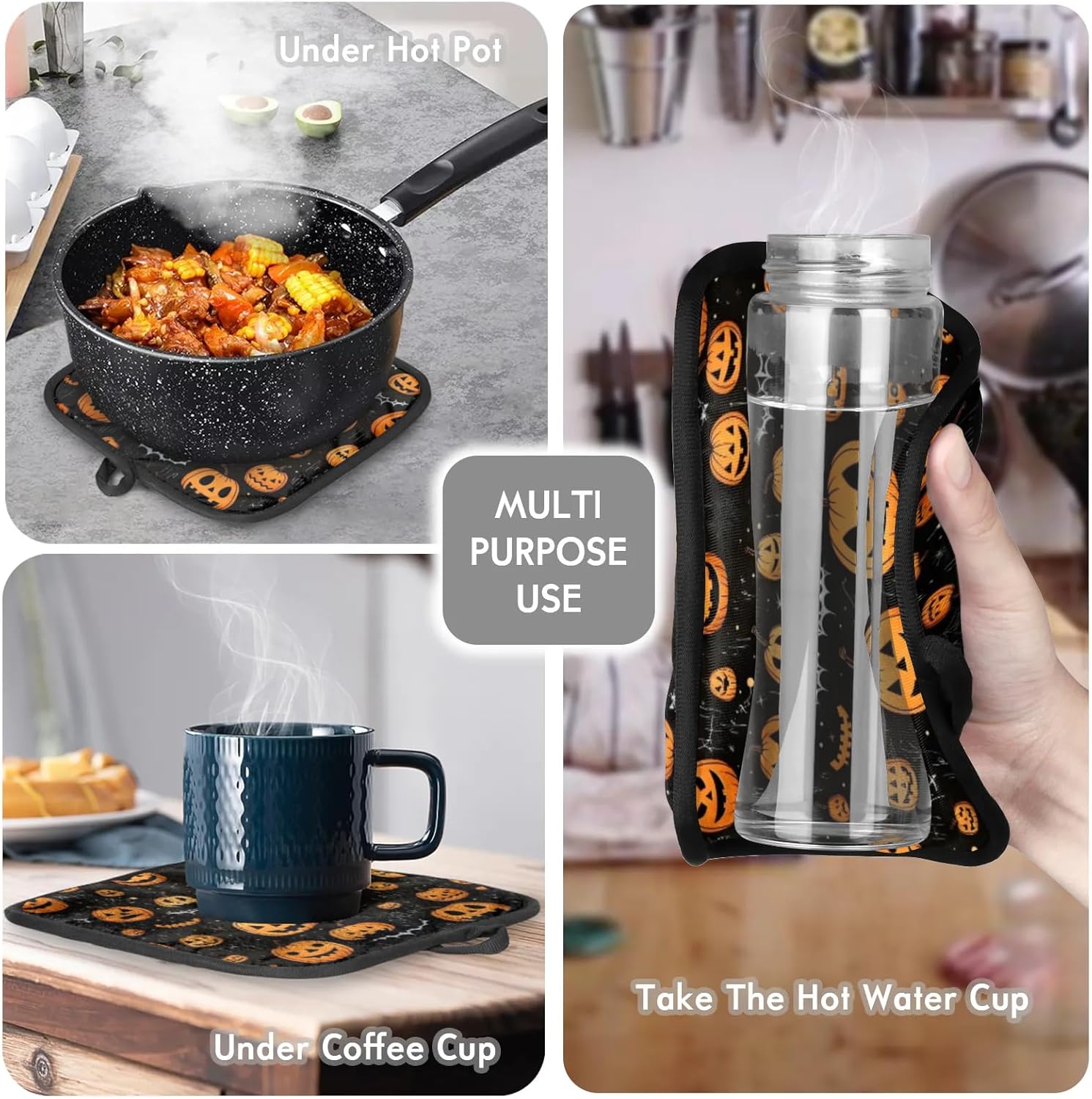 Aglebo Halloween Spider Web Oven Mitts Set of 2