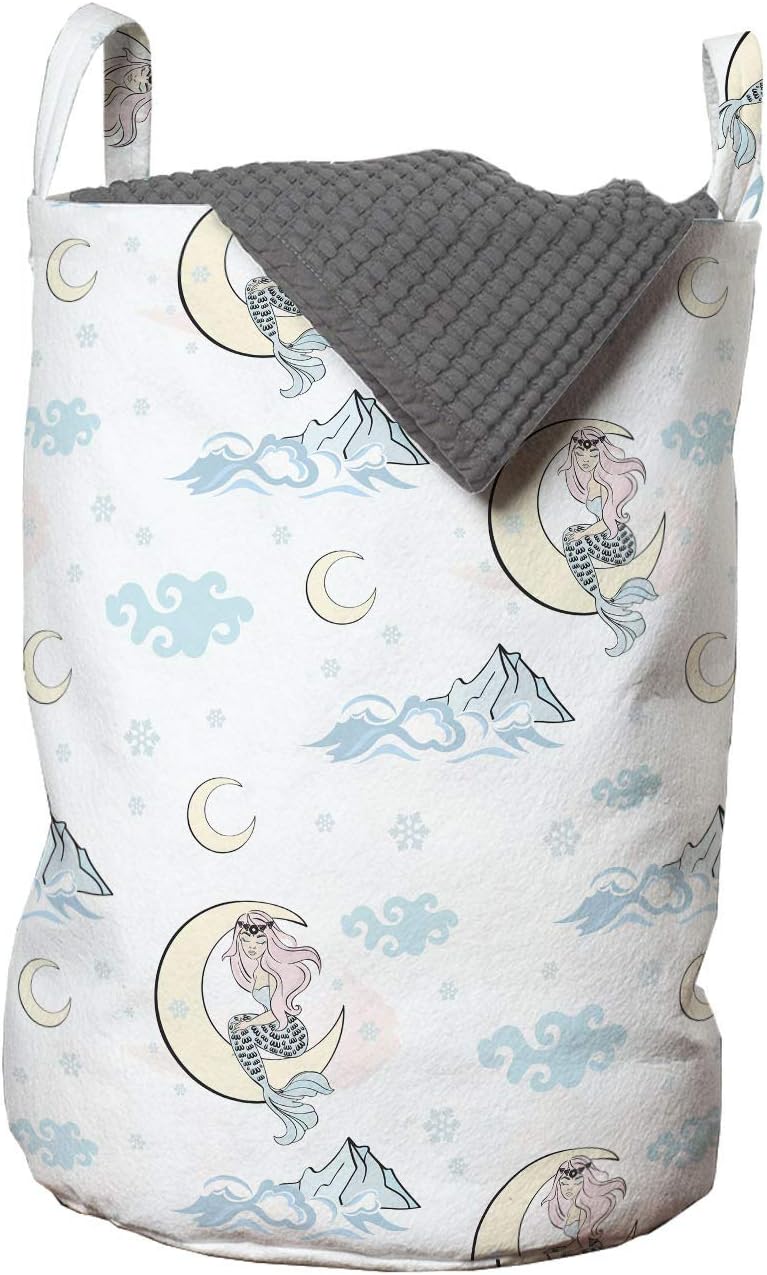 Ambesonne Fantasy Laundry Bag Mermaid on Moon 13 x 19