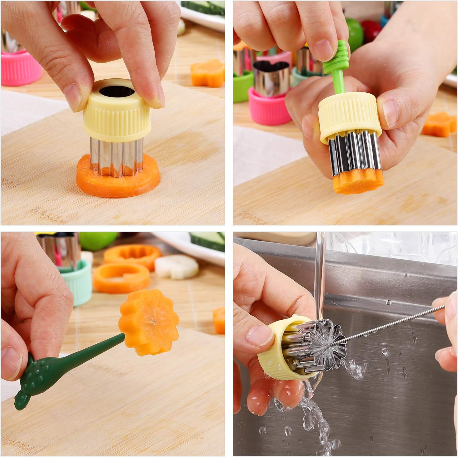 12 Piece Mini Cookie Cutters with Vegetable Cutter Shapes Set