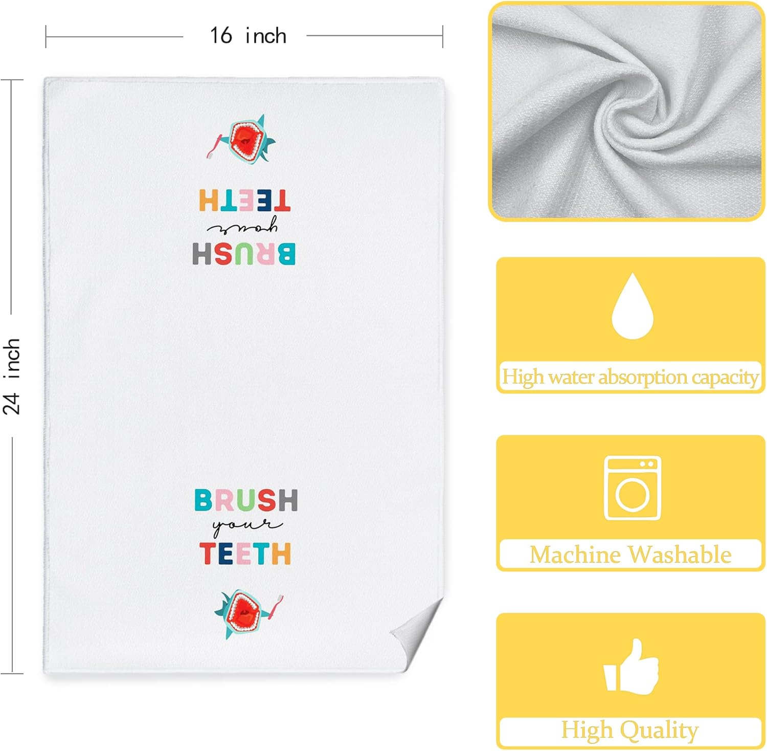CIOJUNE Kids Hand Towels Set of 2 16x24