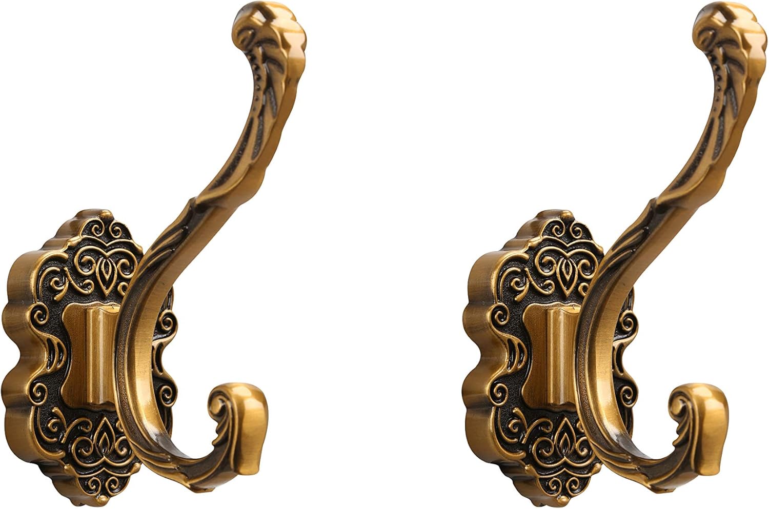 SDH Antique Brass Coat Hooks - Heavy Duty Rust Resistant