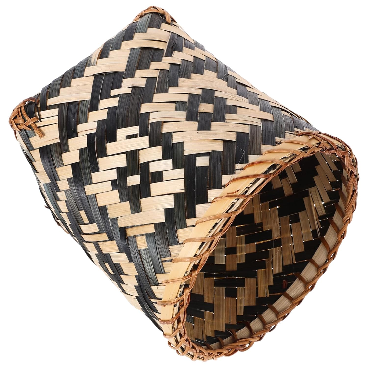 MAGICLULU 8 Inch Bamboo Wicker Trash Can Boho Decor