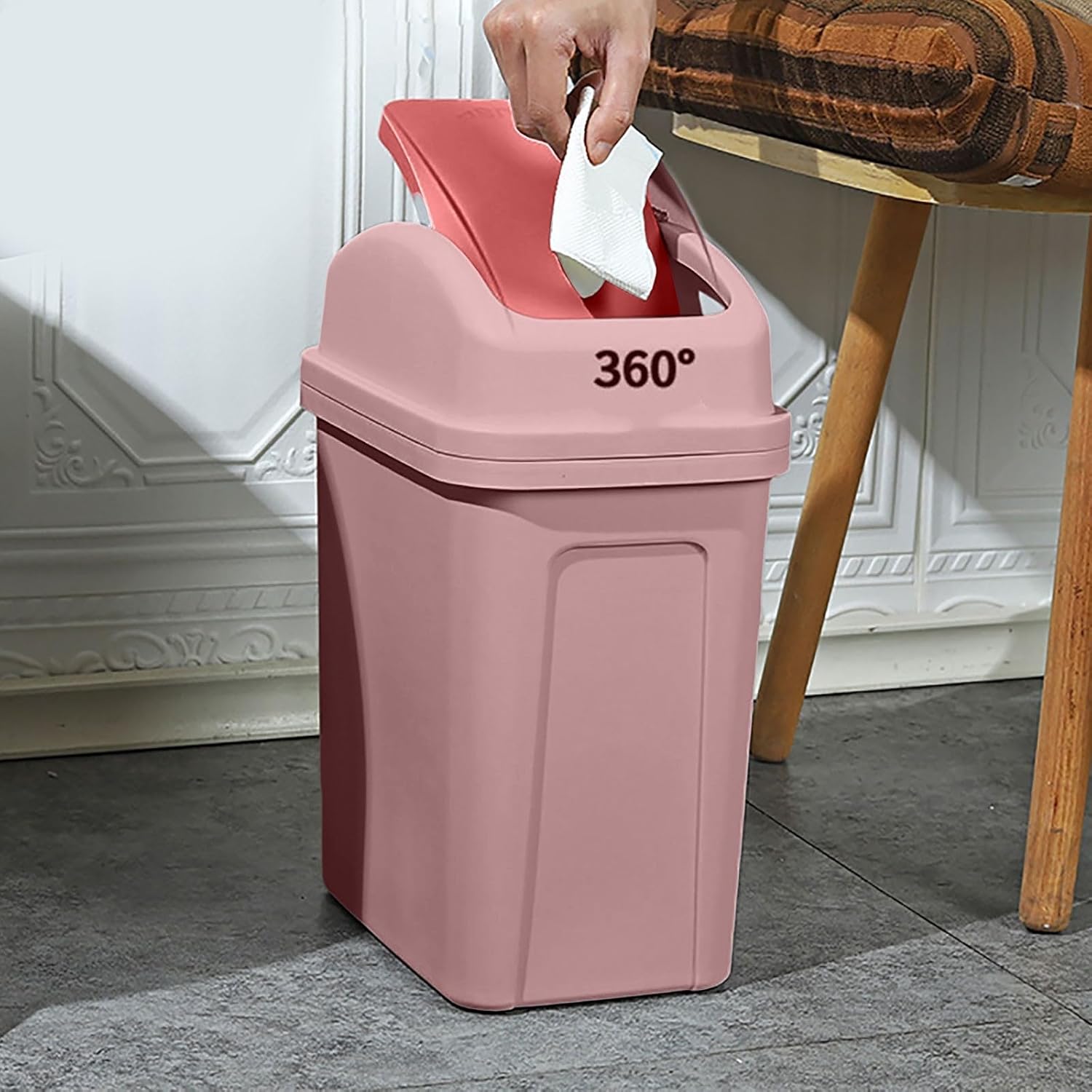 KELINFONG 55 Gallon Plastic Trash Can with Lid