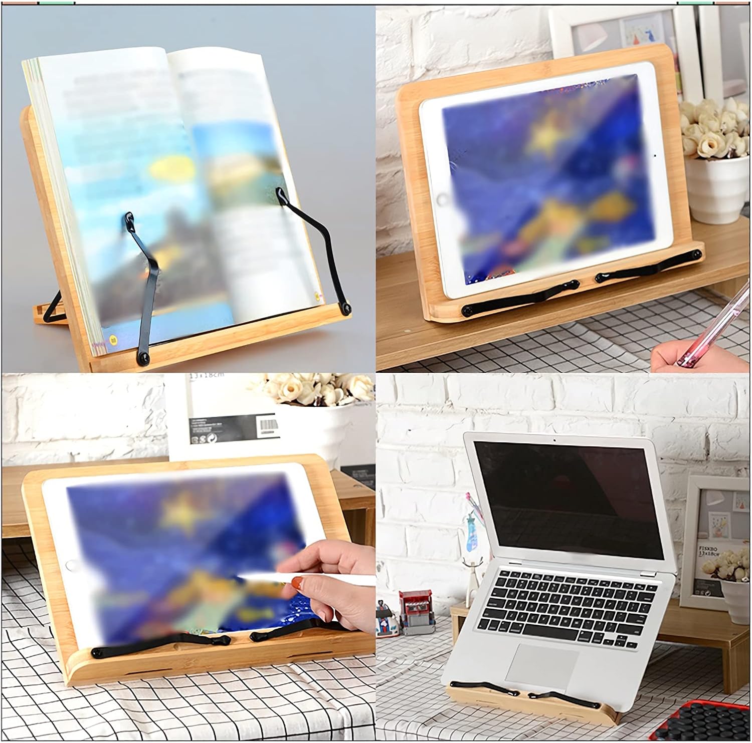 Yuidaaavzz Cookbook Stand with 5 Adjustable Angles and Height