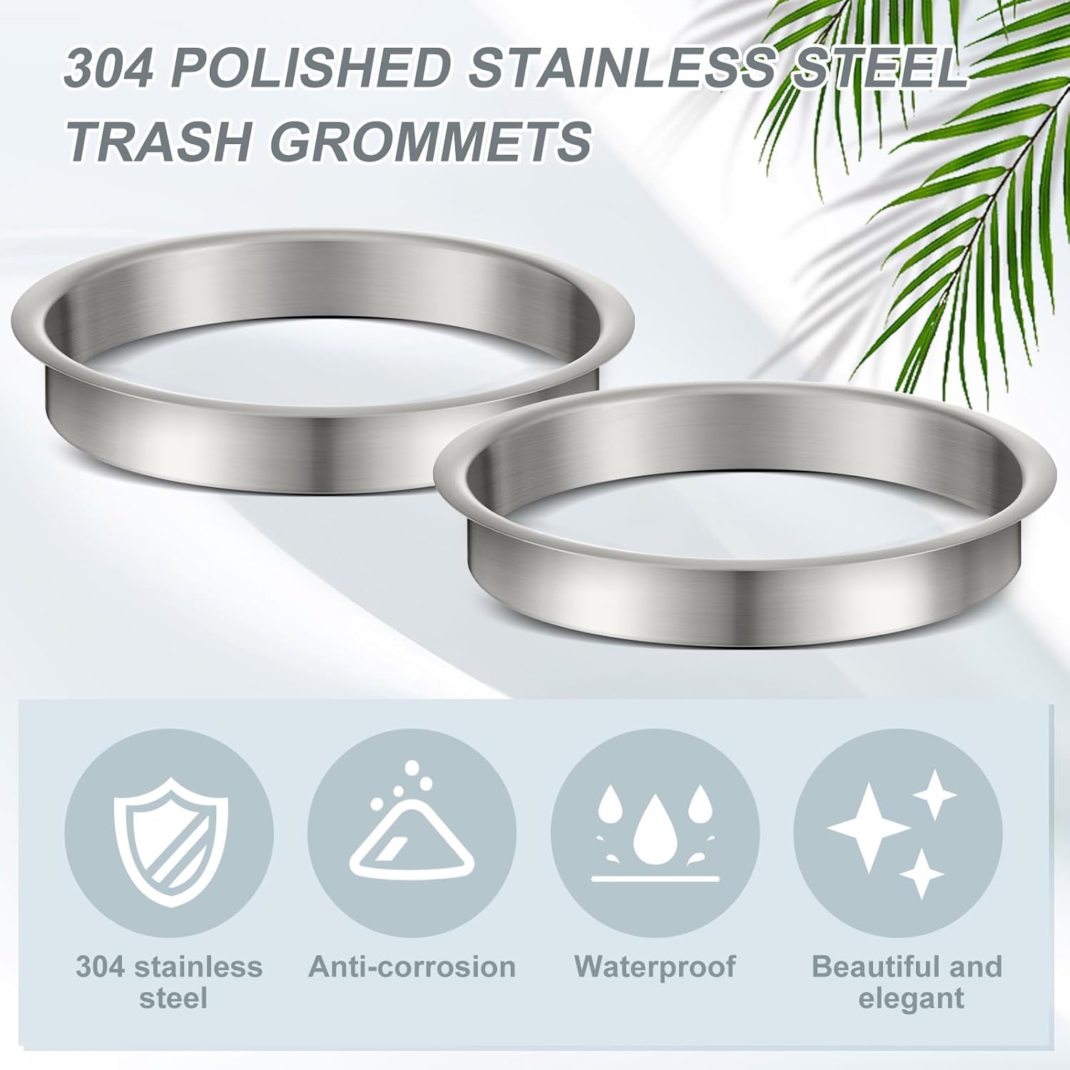 Honeydak 2-Pack 6 x 1 Stainless Steel Trash Grommets