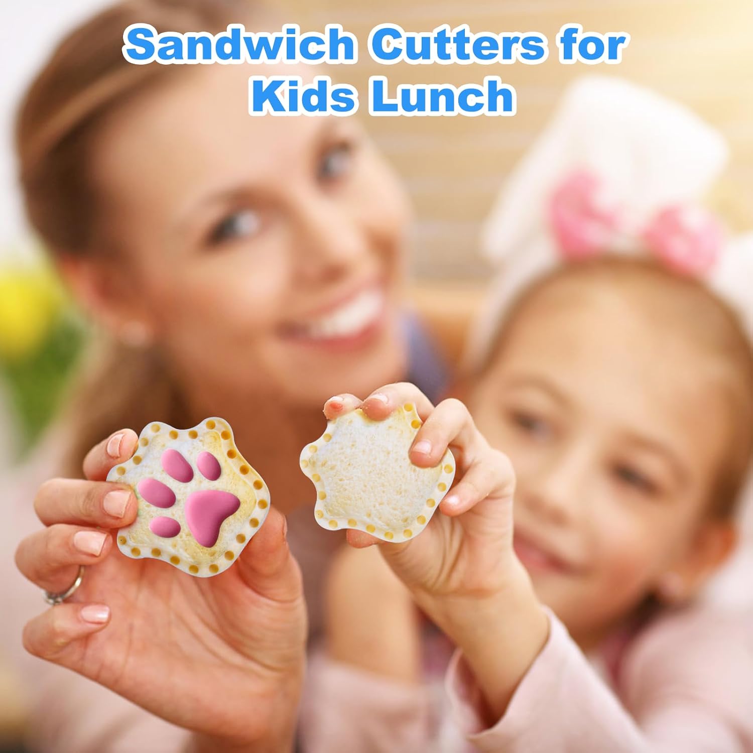 NPET 5 PCS Cat Paw Sandwich Cutter and Sealer for Kids