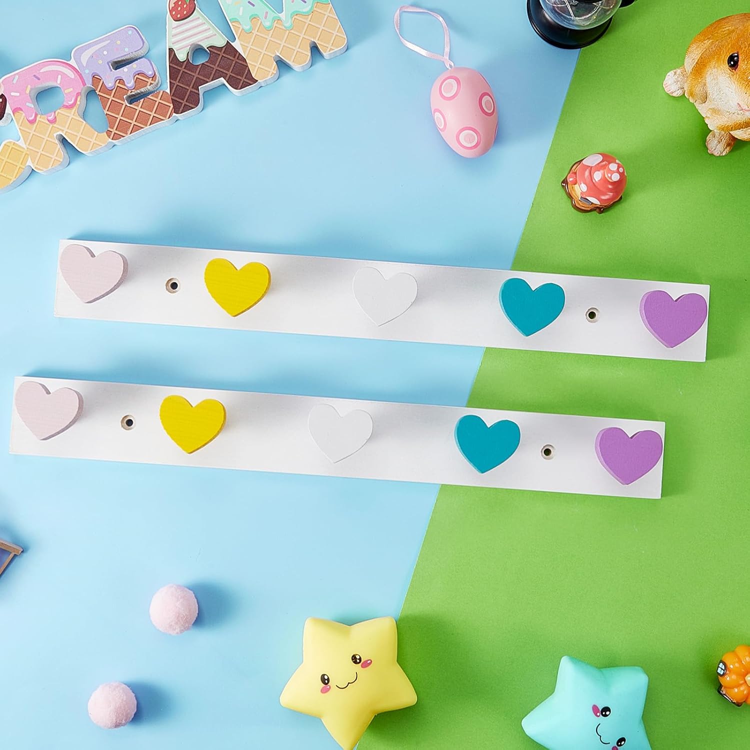Maitys Kids Heart Shape Wall Coat Rack