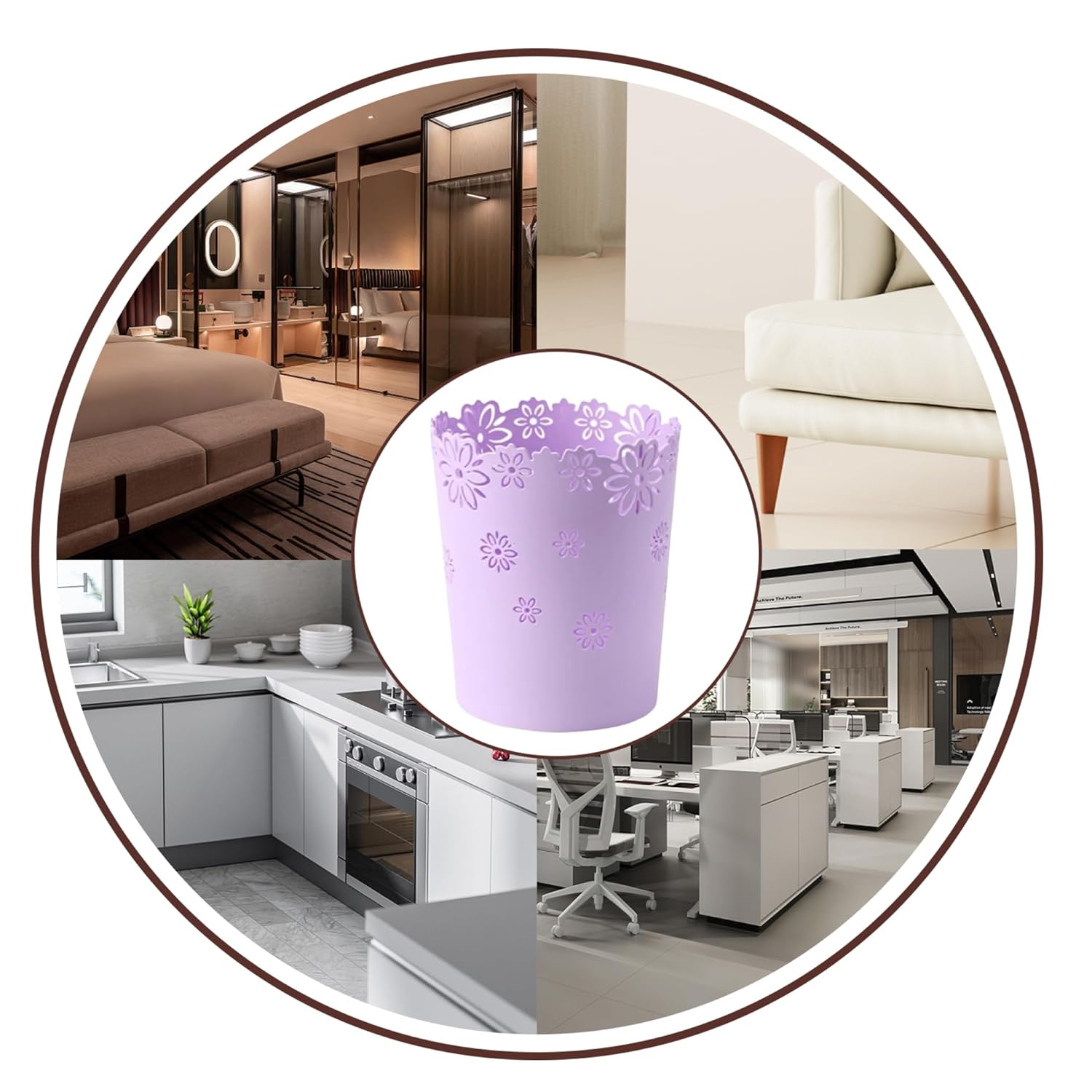 63 Inch Compact Wastebasket for Small Spaces