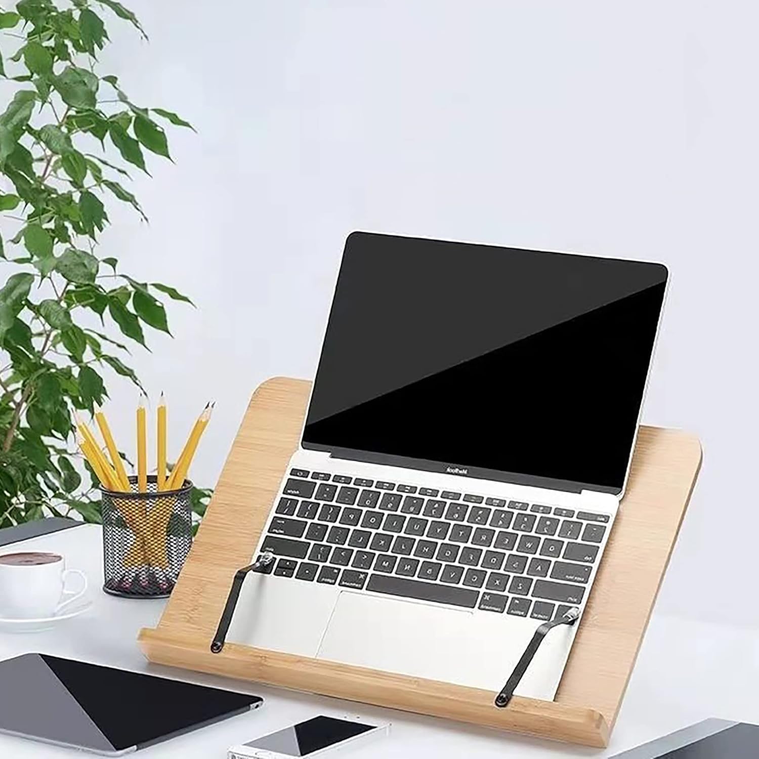 Portable Wooden Book Stand with Adjustable Angles