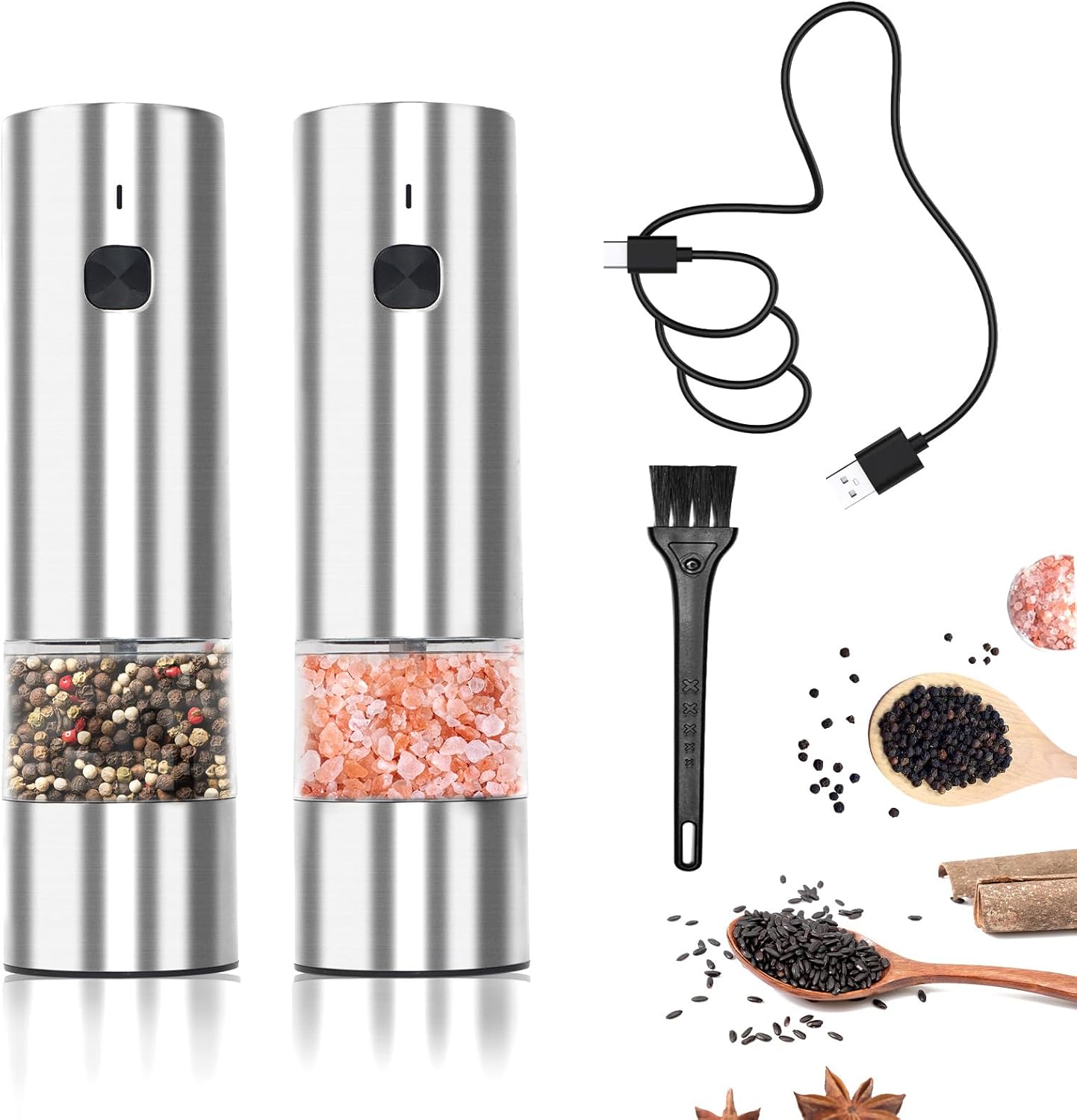 JINGASA Mini Electric Salt Pepper Grinder Set 1