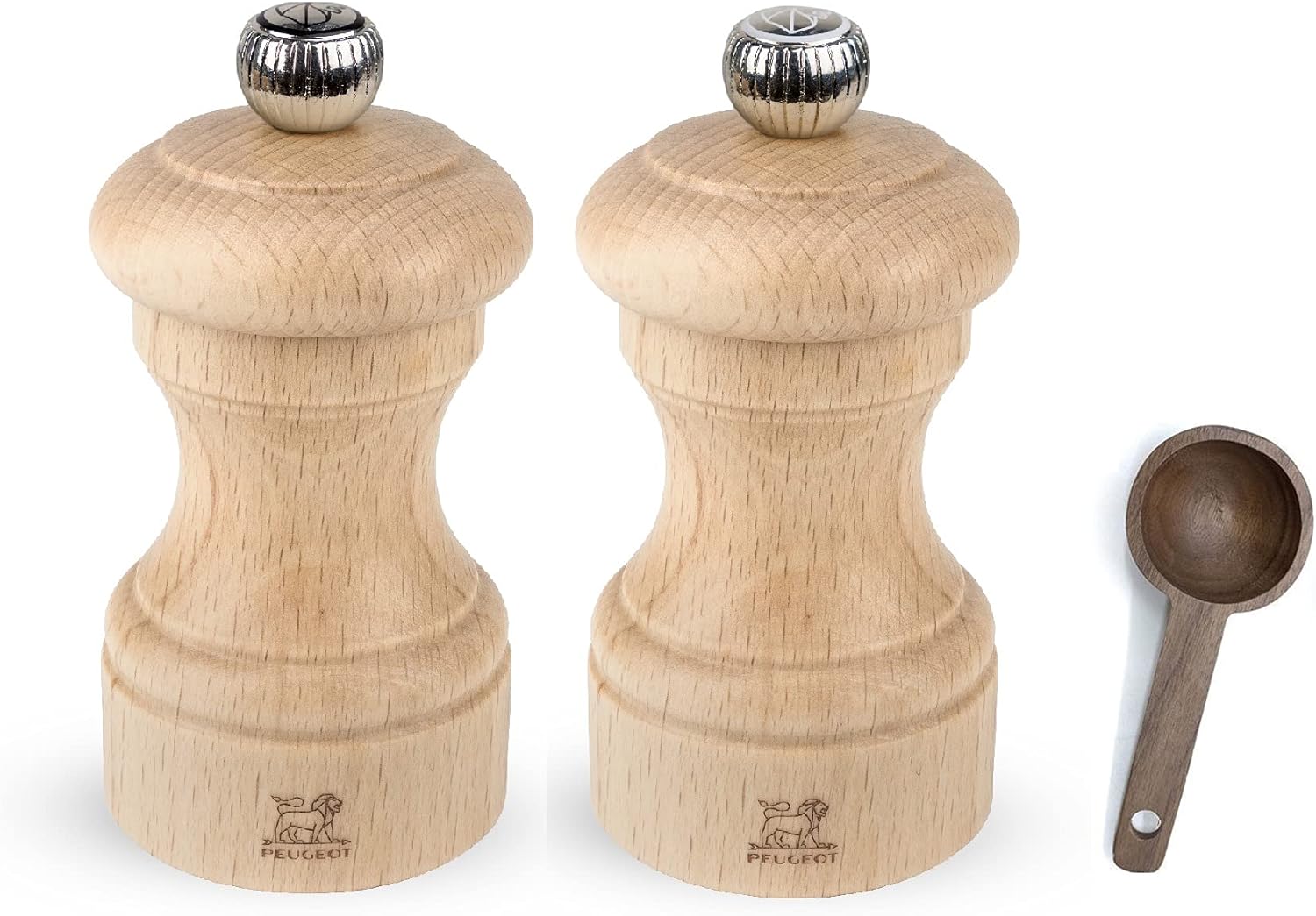 Peugeot Bistro Salt Pepper Mill Set - Natural Wood 10cm 4in
