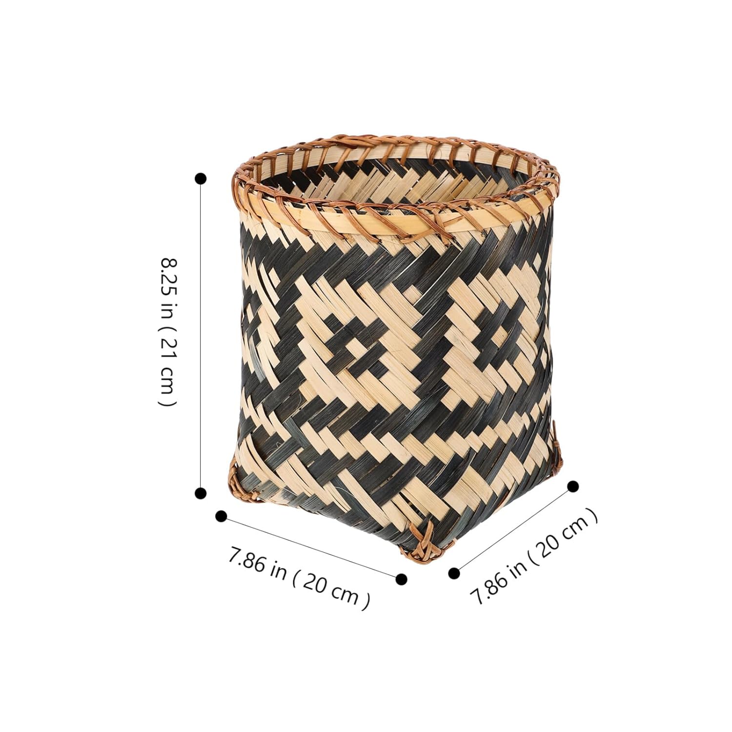 MAGICLULU 8 Inch Bamboo Wicker Trash Can Boho Decor