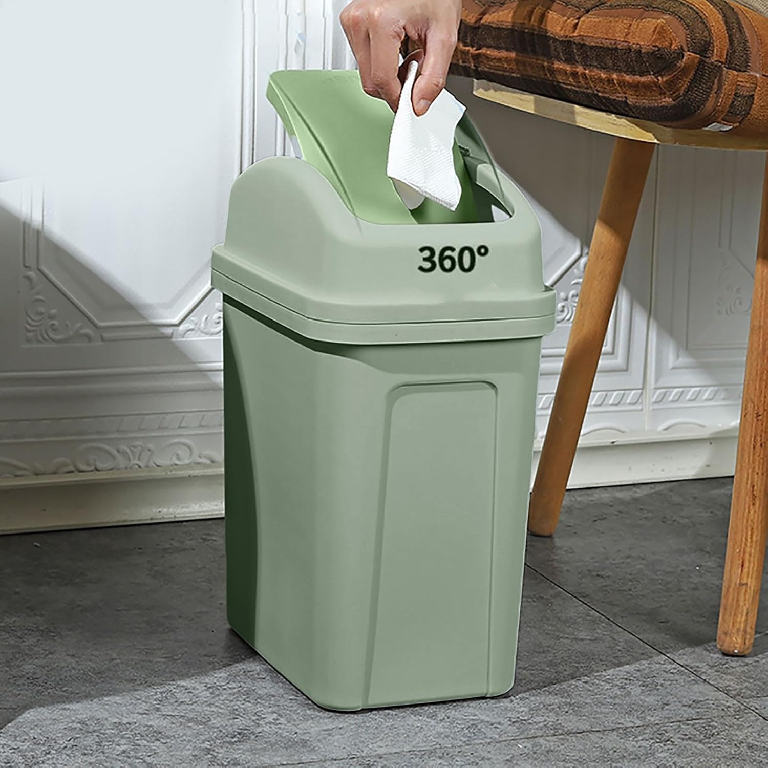 Gooddyiyukey 55 Gallon Slim Trash Can with Lid