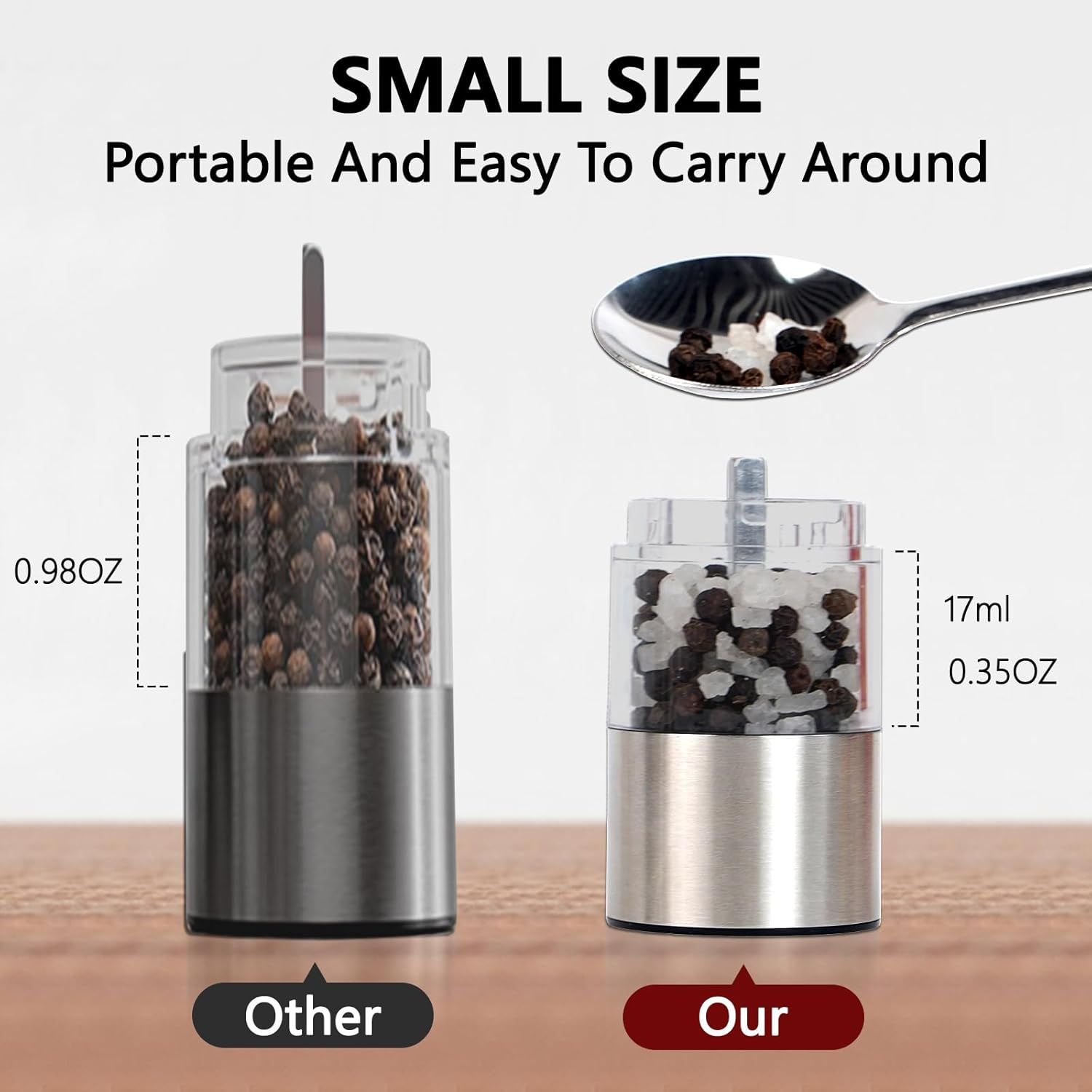 JINGASA Mini Electric Salt Pepper Grinder Set 1