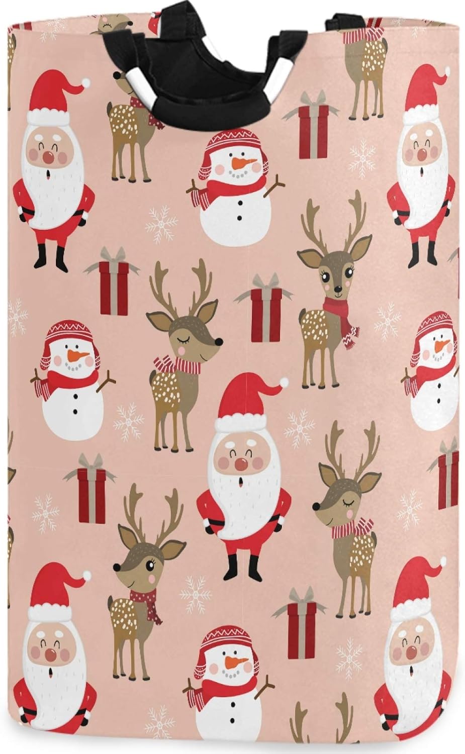 visesunny Large Capacity Laundry Hamper with Santa Reindeer Design