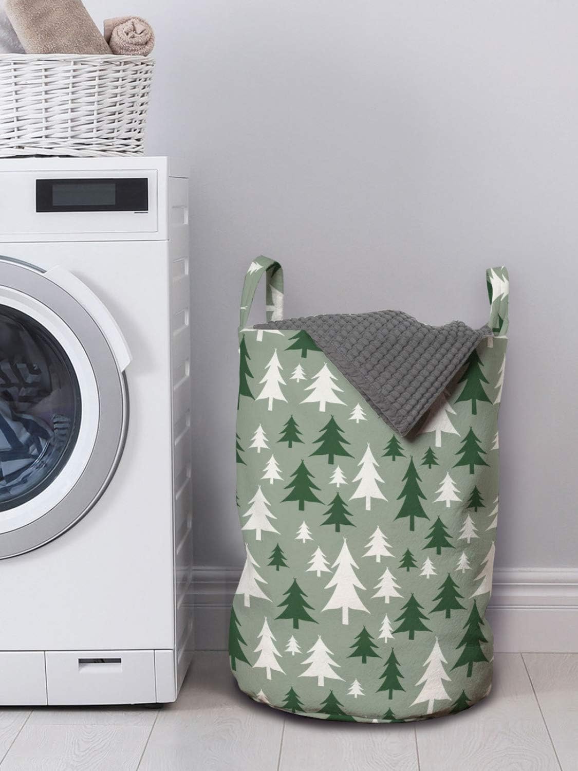 Ambesonne Christmas Laundry Bag Reseda Green