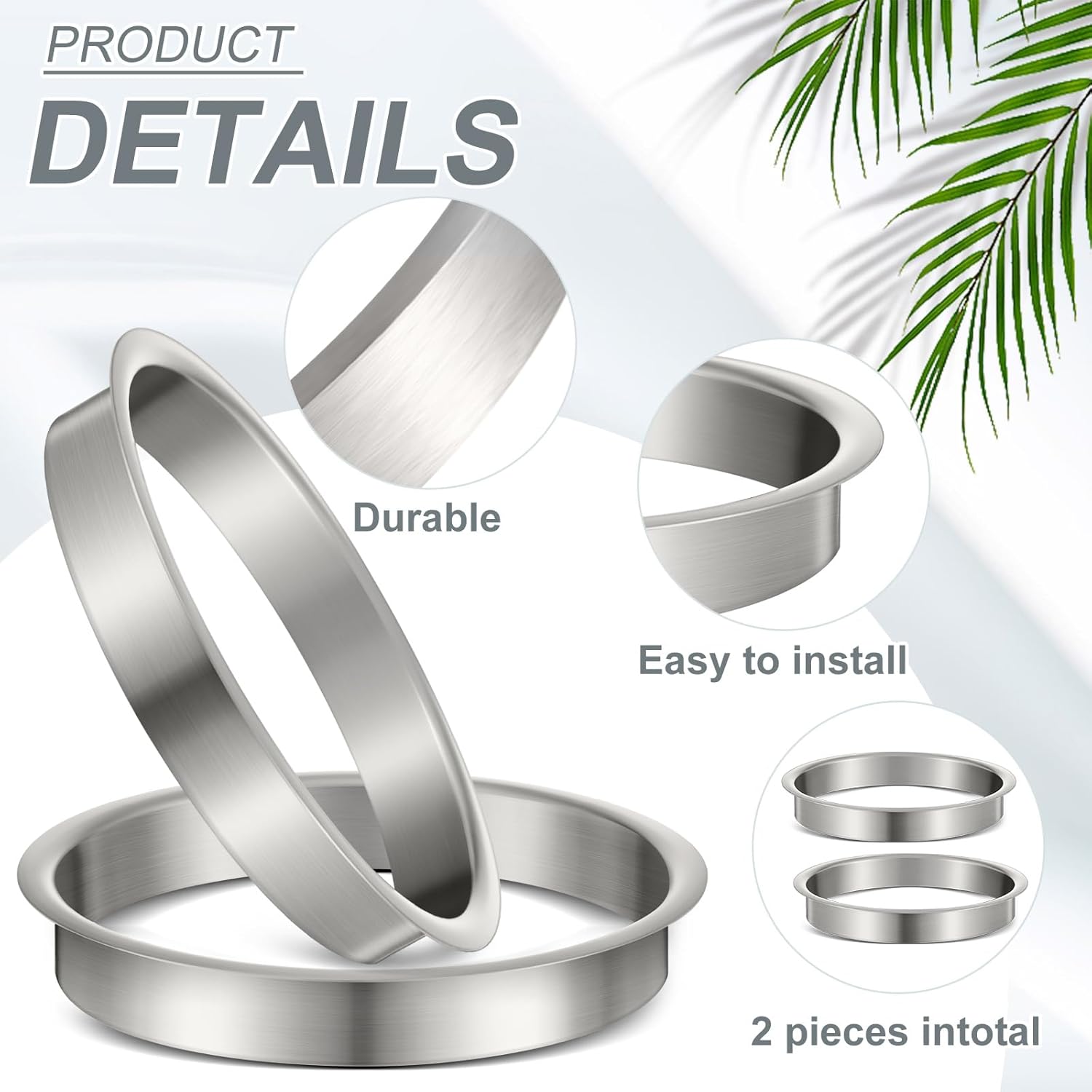 Honeydak 2-Pack 6 x 1 Stainless Steel Trash Grommets