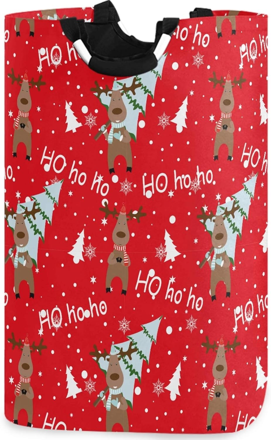 visesunny Large Capacity Laundry Basket Deer Snowflake Hamper