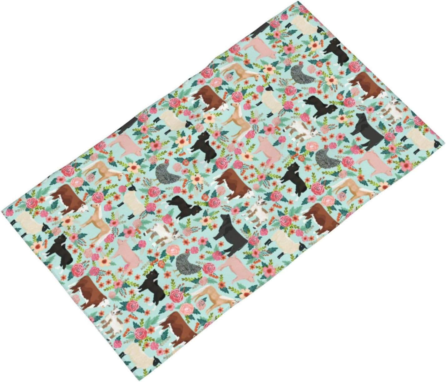 Begarm Kitchen Towels Set of 2 Farmhouse Animals Design 1