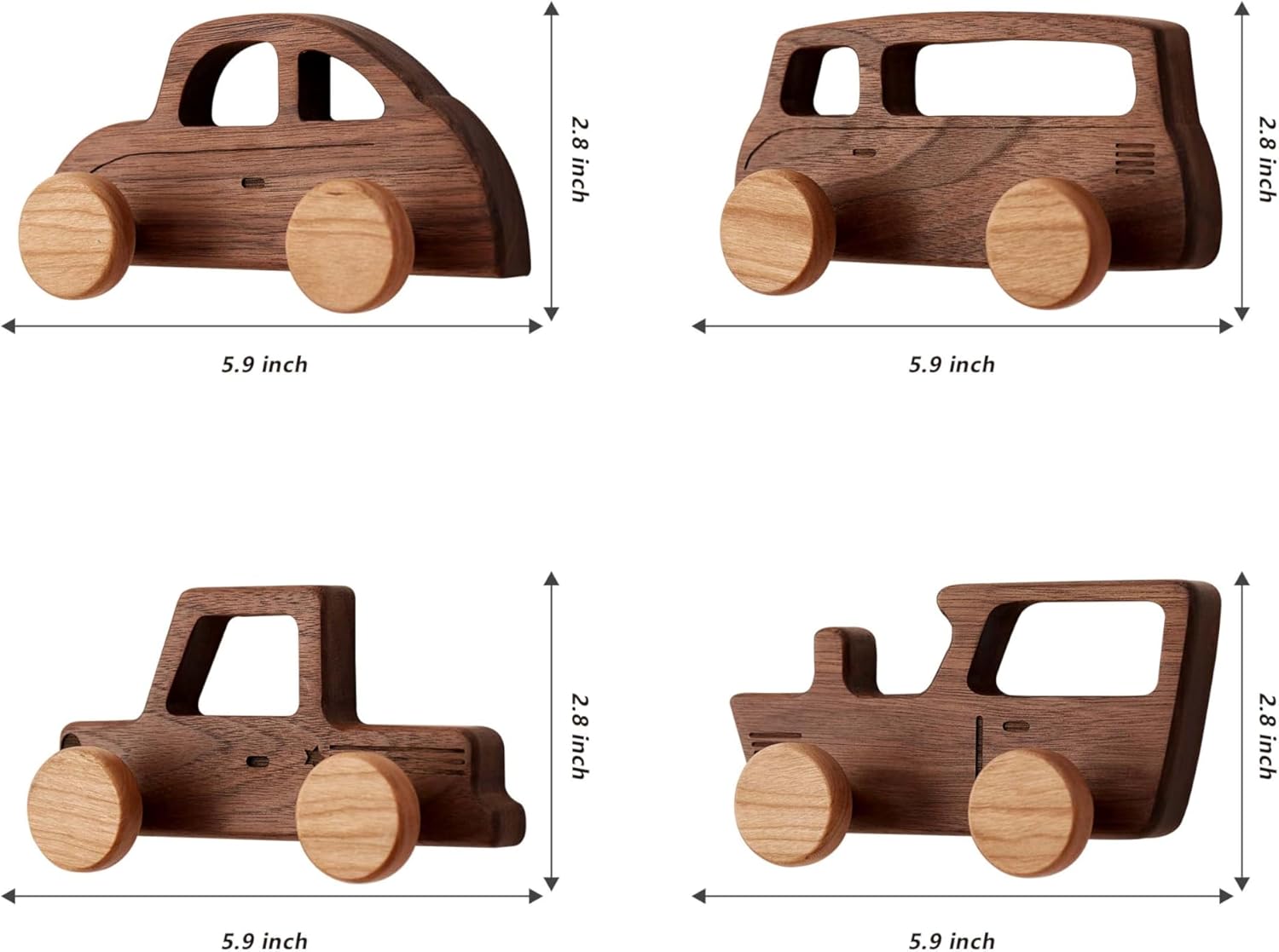 Vinoil Kids Car-Shaped Coat Hooks 4 Pack