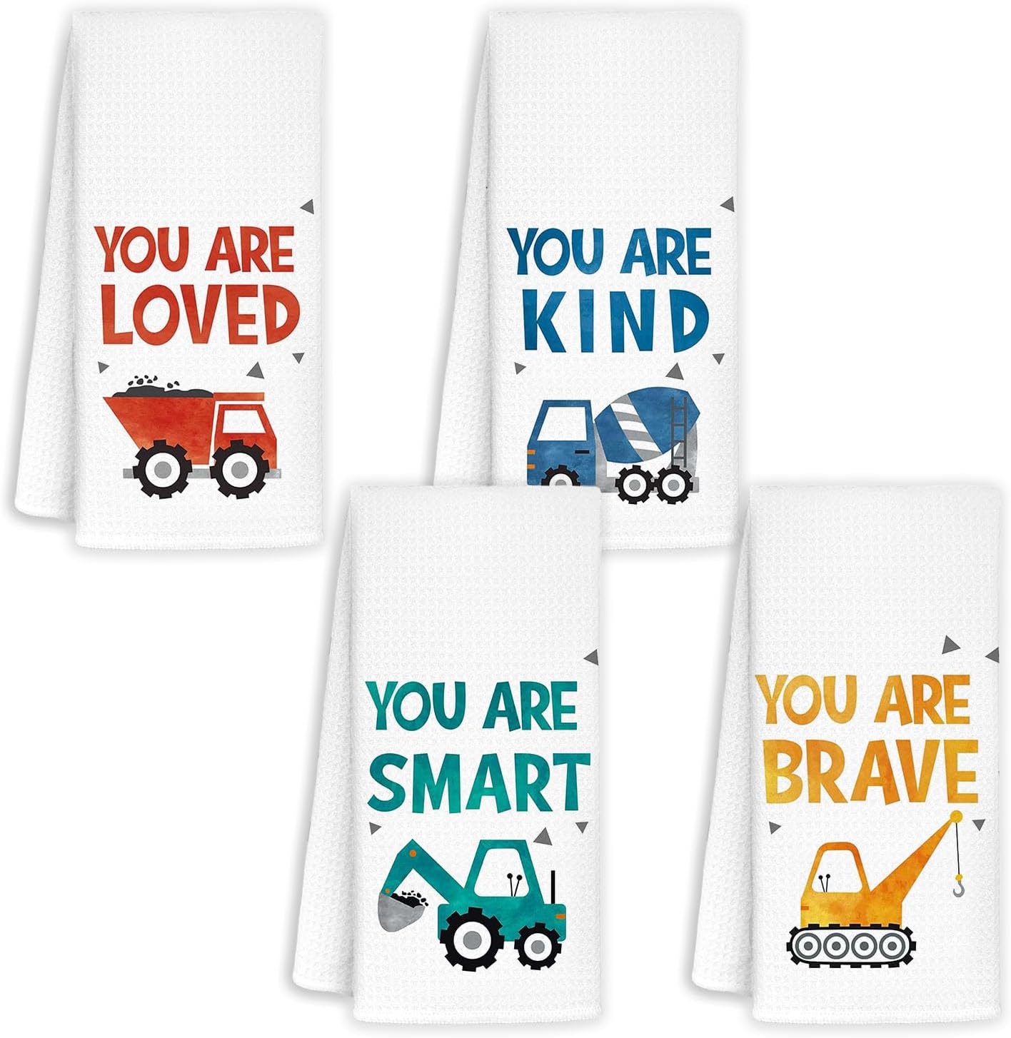 Jvpke Truck Kids Bath Towels Set of 4 16x24