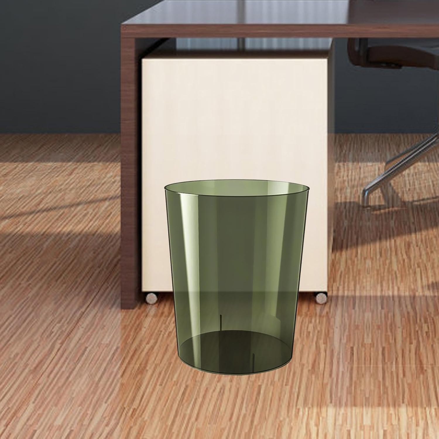 Qianly Clear Wastebasket with Large Capacity and Sleek Design