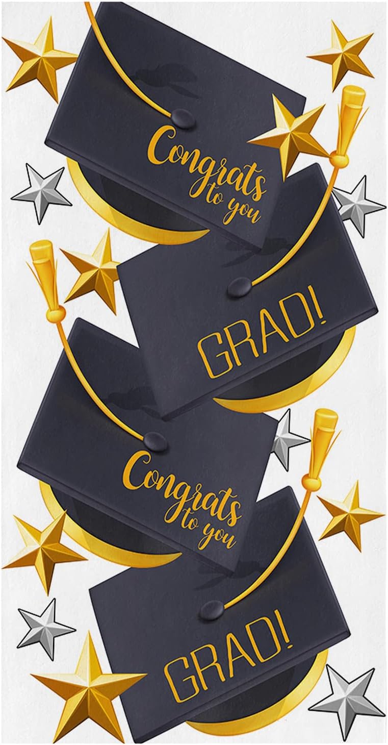 ZOE GARDEN Graduation Cap Kitchen Towel 18x28 Quick Dry Durable