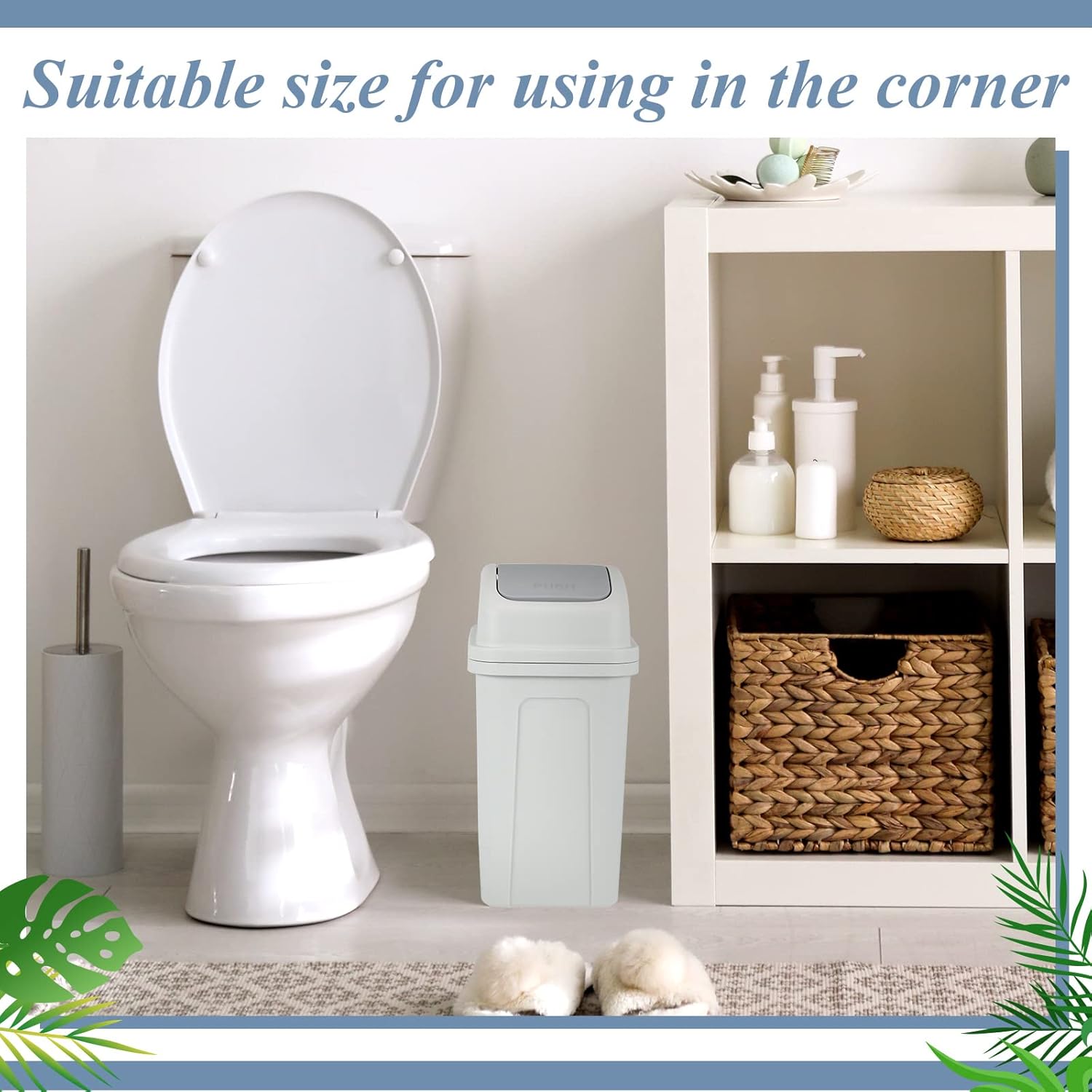 Sumind 2 Pcs Bathroom Trash Can with Swing Lid 1