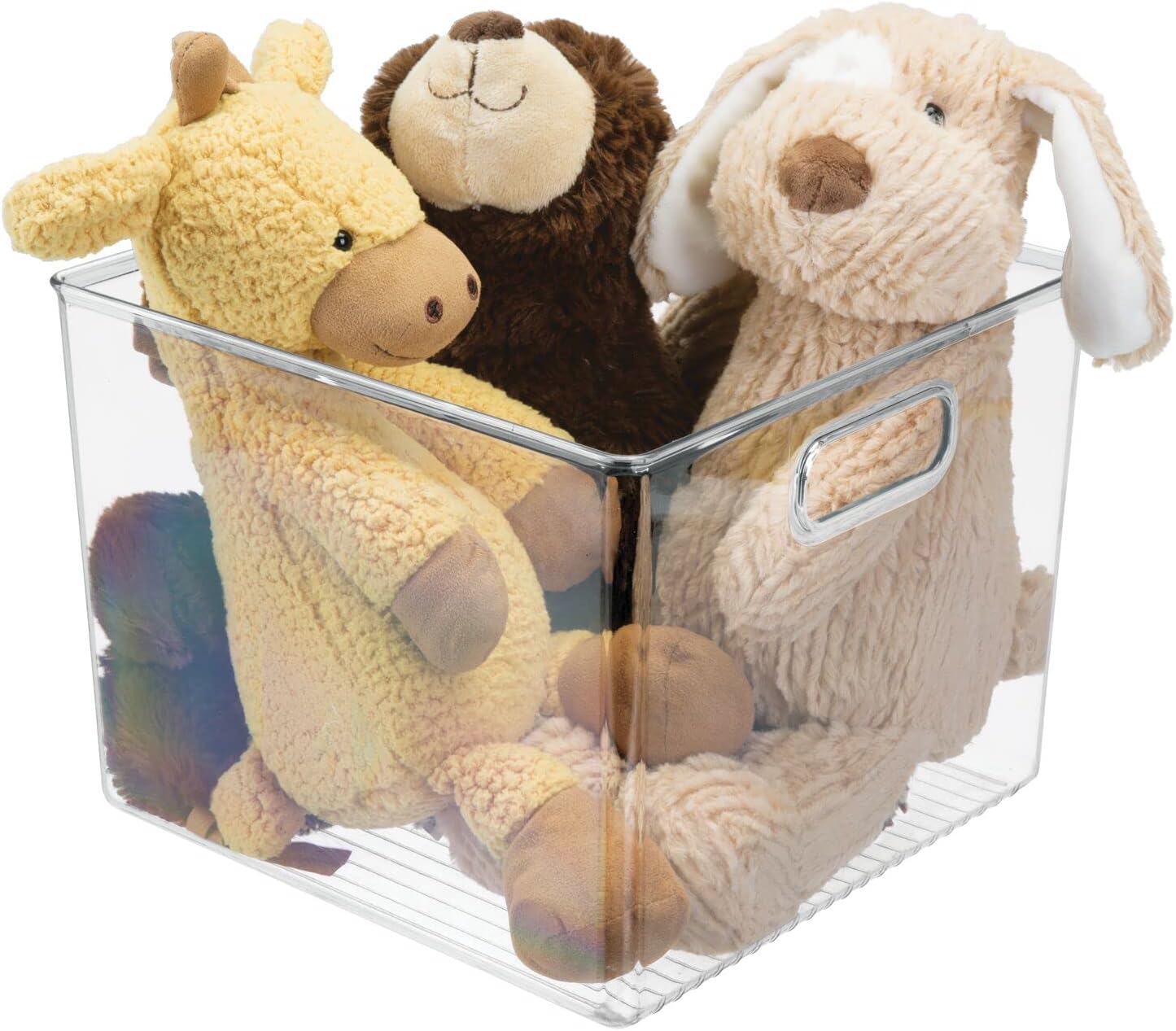 mDesign Clear Plastic Storage Bins with Handles 8 Pack 1