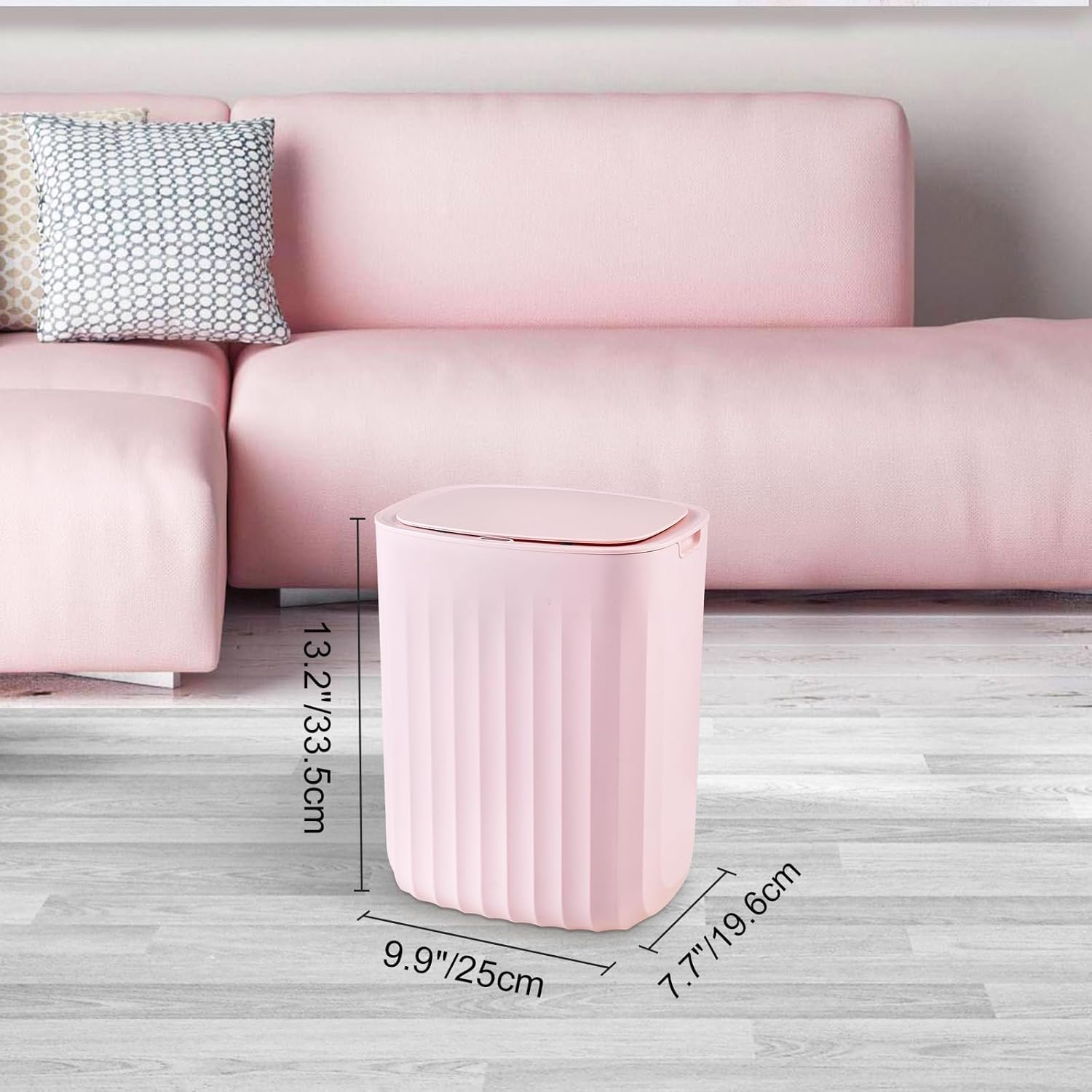 ELPHECO 35 Gallon Motion Sensor Trash Can with Lid Pink
