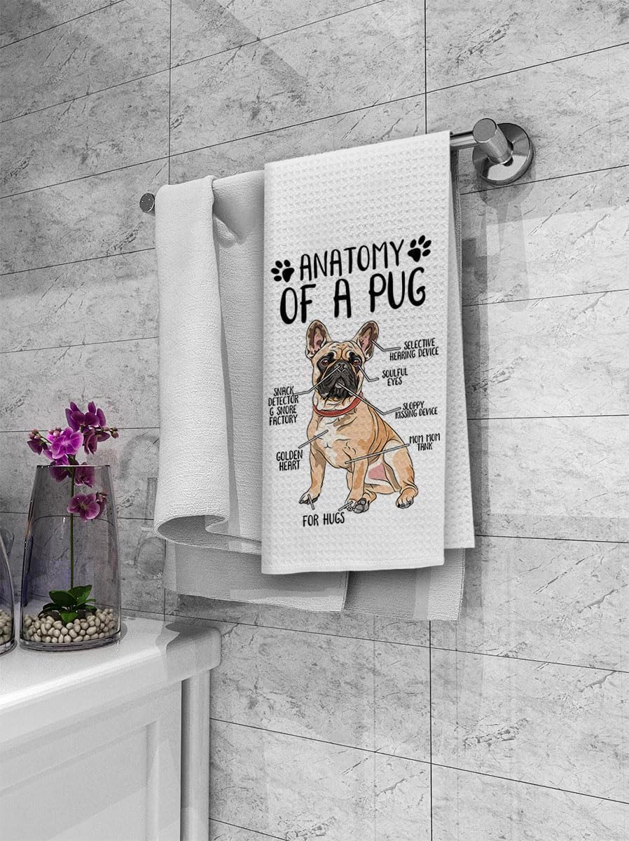 Dibor Funny Pug Kitchen Dish Towels Set