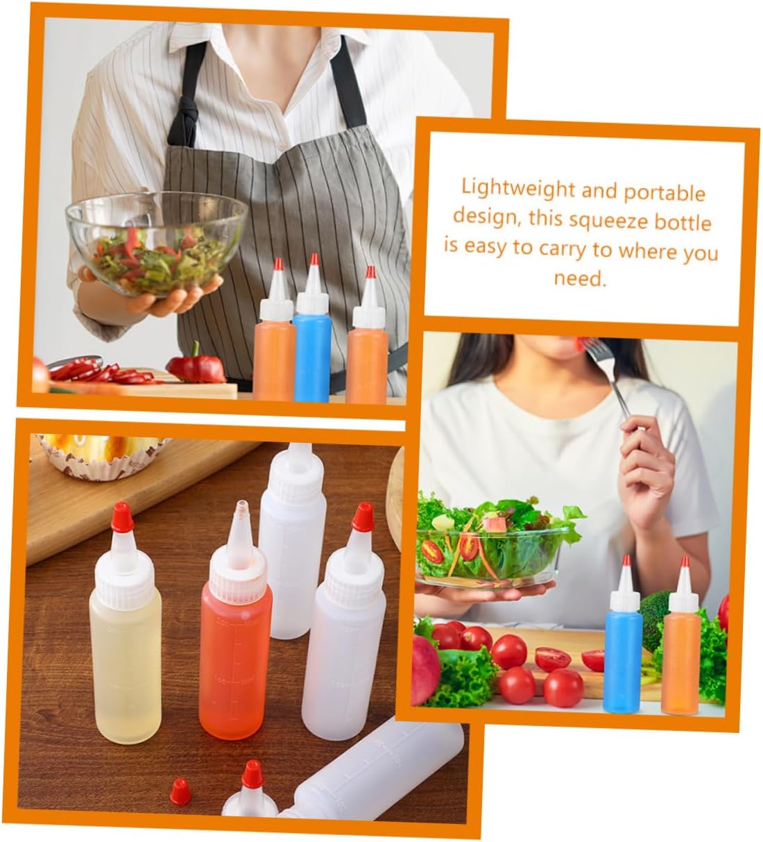 Luxshiny Mini 2oz Condiment Squeeze Bottles
