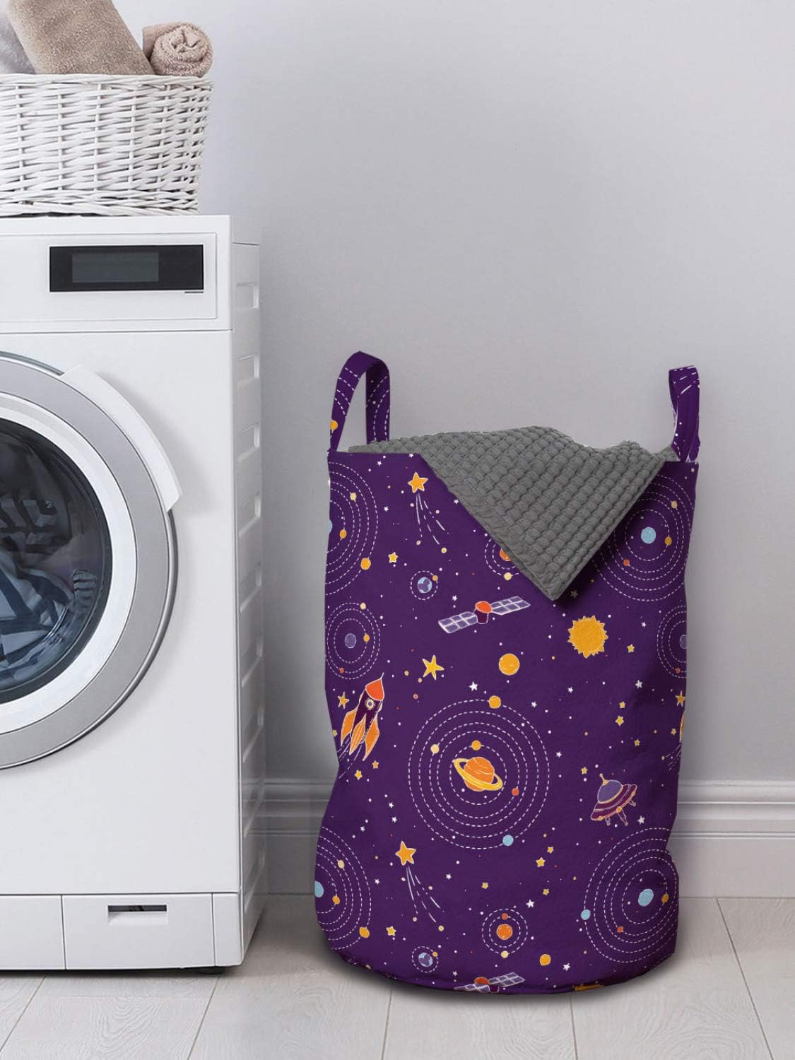 Ambesonne Space Laundry Bag Dark Purple