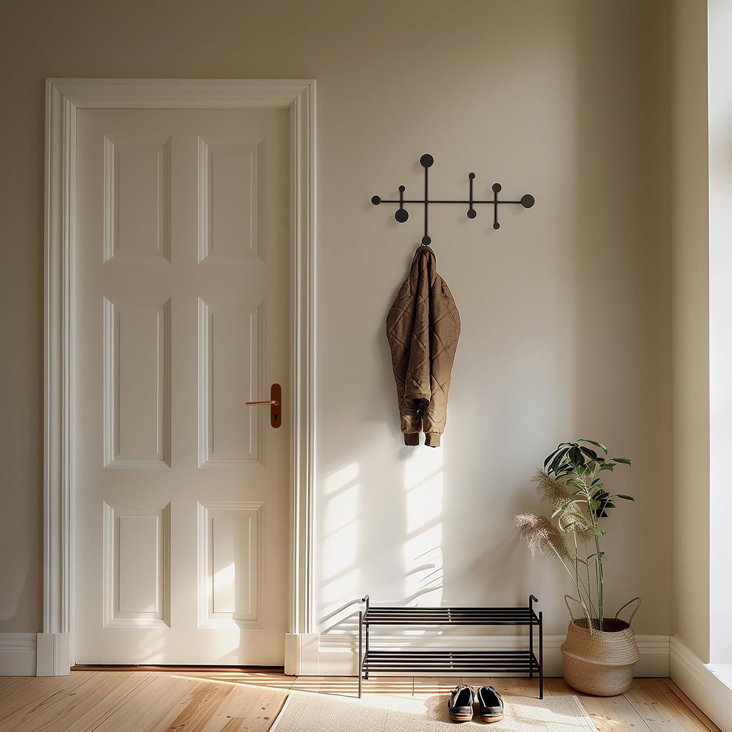Sval Wall Wardrobe Modern Black Metal Coat Hook Set