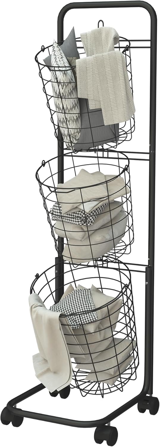 MYOYAY 3-Tier Laundry Cart on Wheels